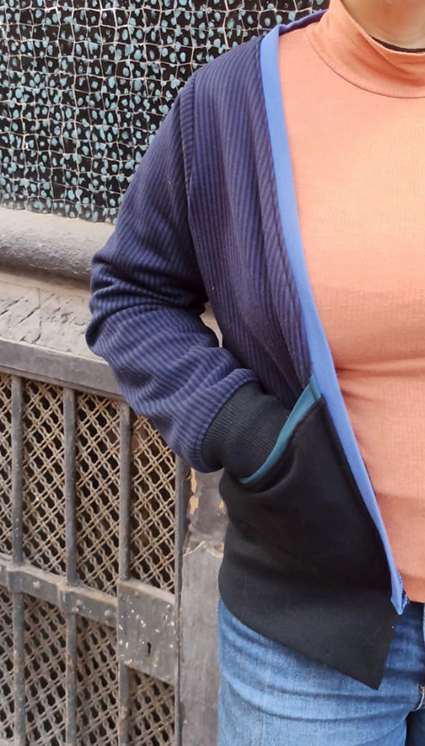 Sweatshirt fabric Cardigan