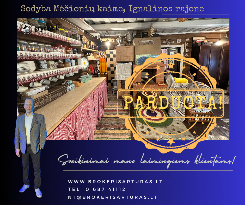 Ignalinos raj., Mečionių kaime, parduodama jauki ir išpuosėlėta sodyba su pirtimi