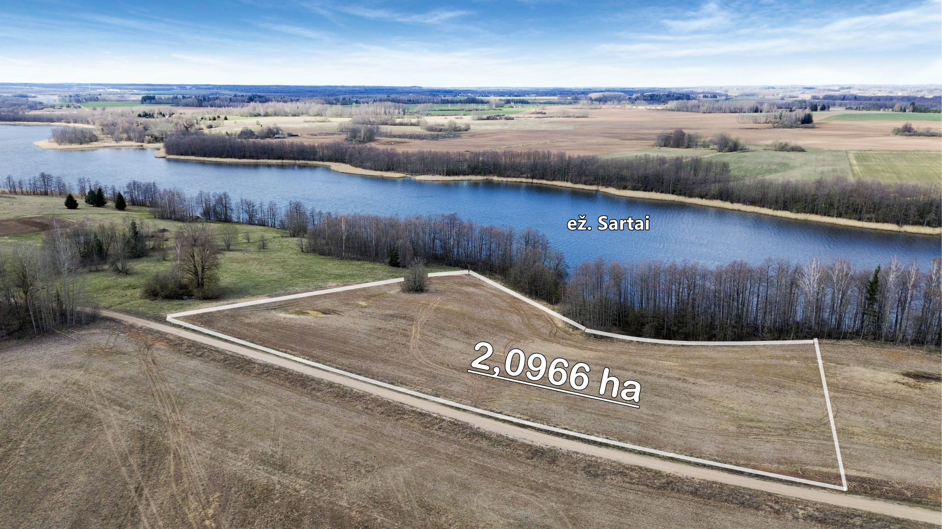 Rokiškio rajone, Ragavos kaime, prie Sartų ežero, parduodamas 2,0966 ha sklypas