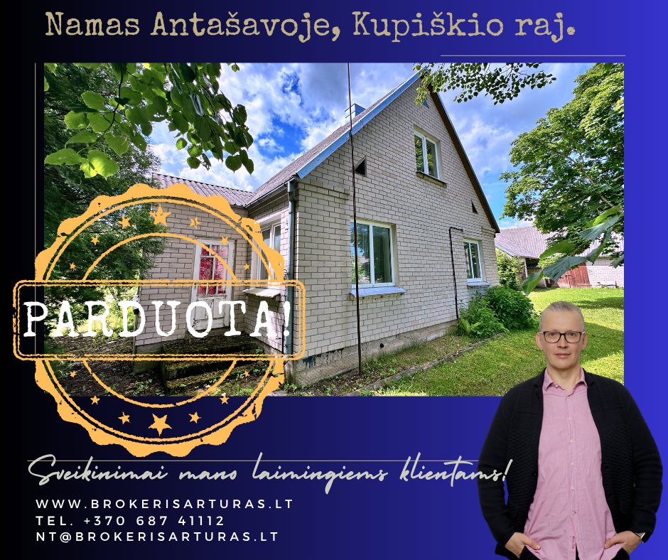Kupiškio rajone, Antašavos miestelyje, parduodamas mūrinis gyvenamasis namas