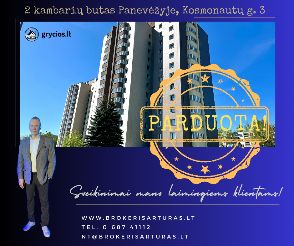 Parduodamas 52.21 kv.m. butas Panevėžyje, Kosmonautų g. renovuotame name