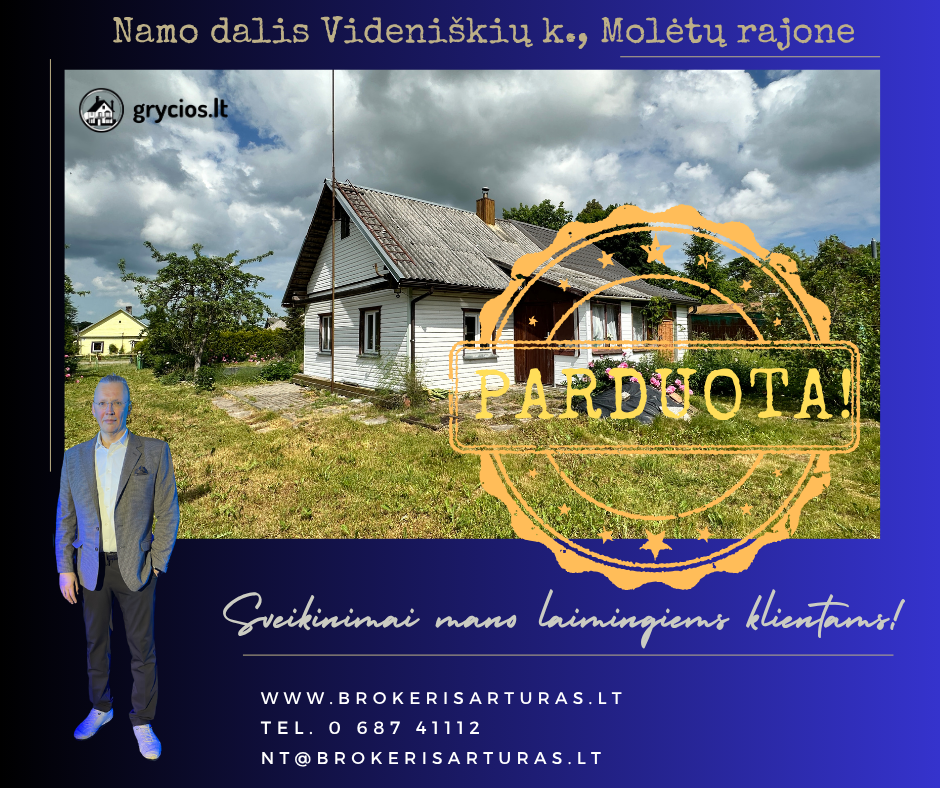 Molėtų rajone, Videniškėse, parduodama pusė namo