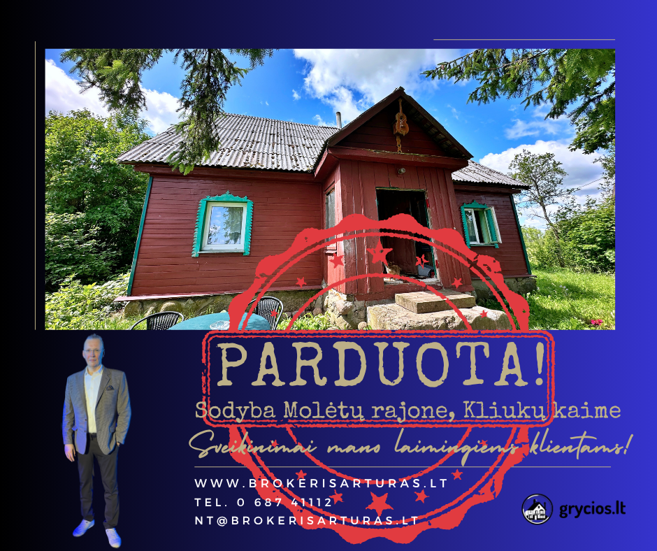 Molėtų rajone, Kliukų kaime, parduodama 65.52 kv.m sodyba su 2 ha sklypu