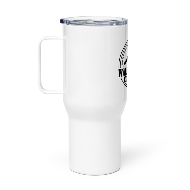 Stainless Steel Travel mug with a handle Walking and Exploring