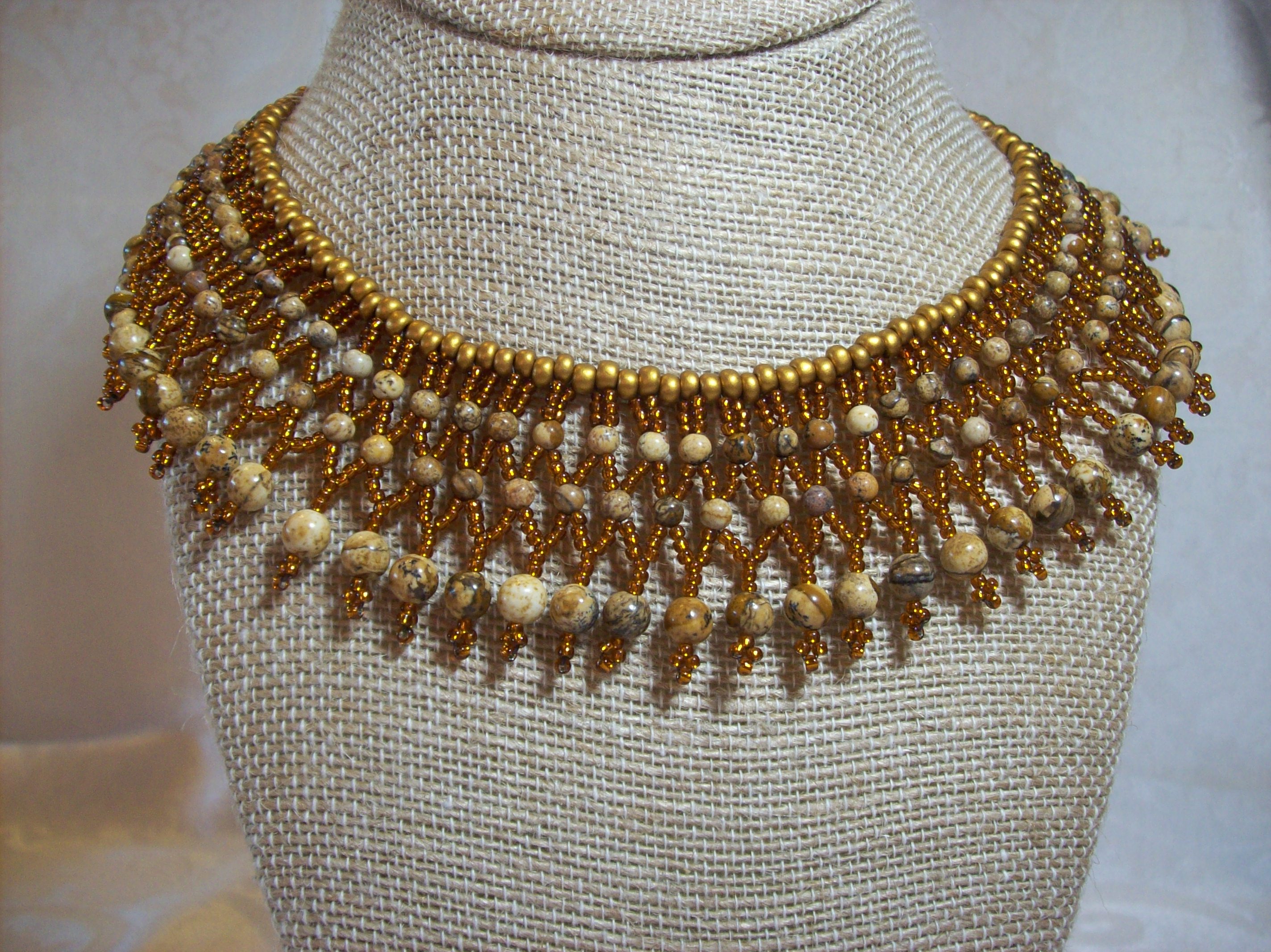 Semi-Precious Picture Jasper Collar Necklace