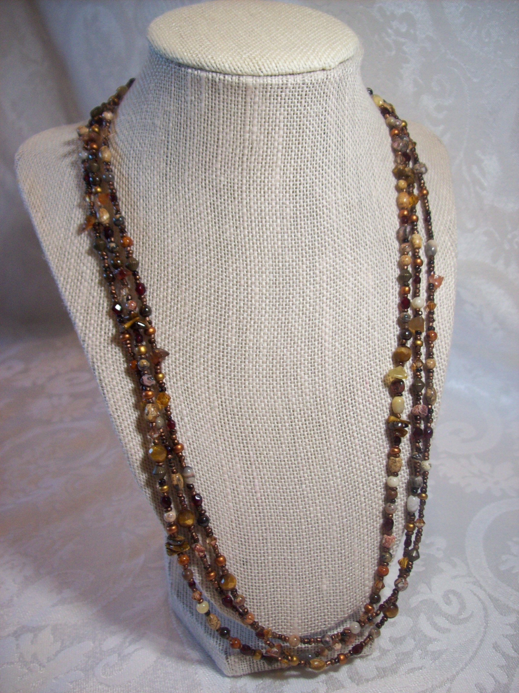 3 Strand Semi-Precious Necklace