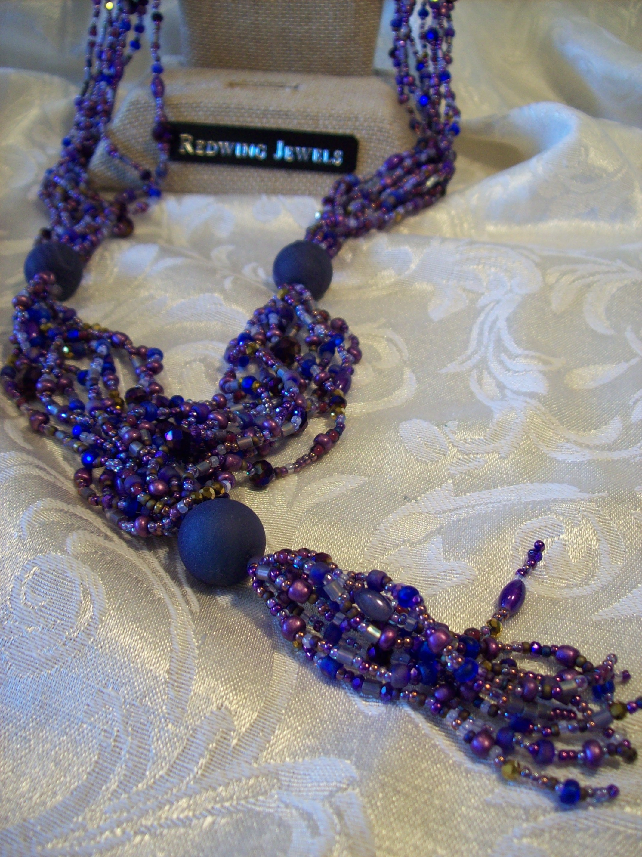 Purple Druzy Agate Tassel Necklace