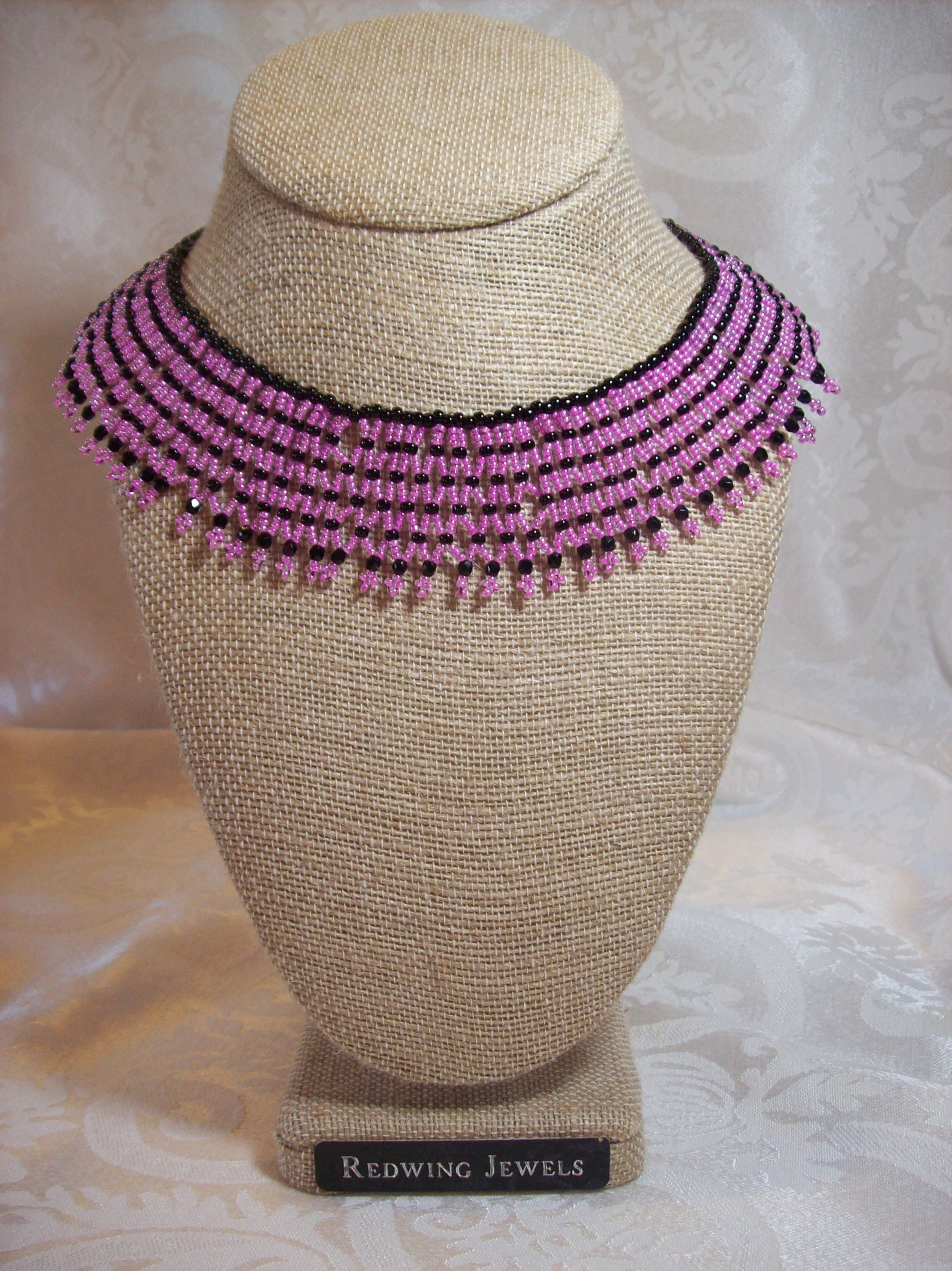 Pink & Black Collar Necklace