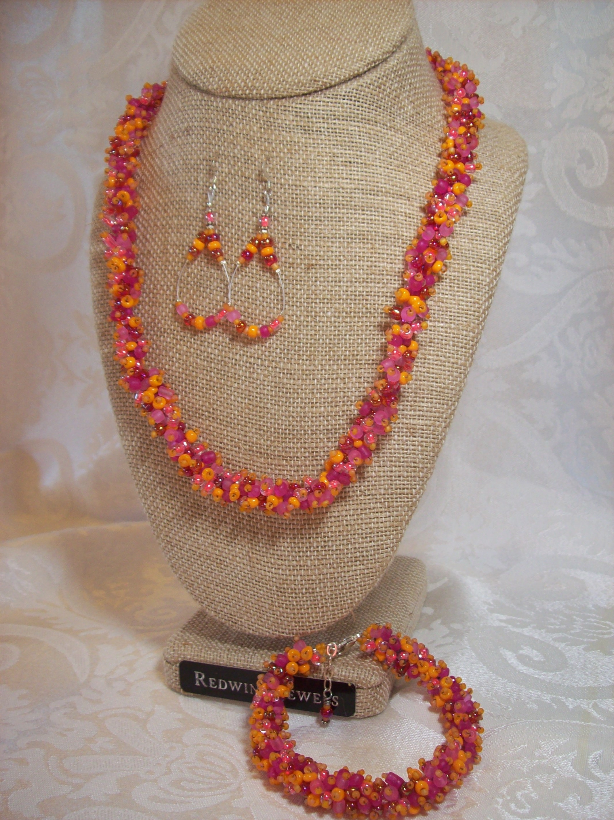 Pink & Orange Necklace Set