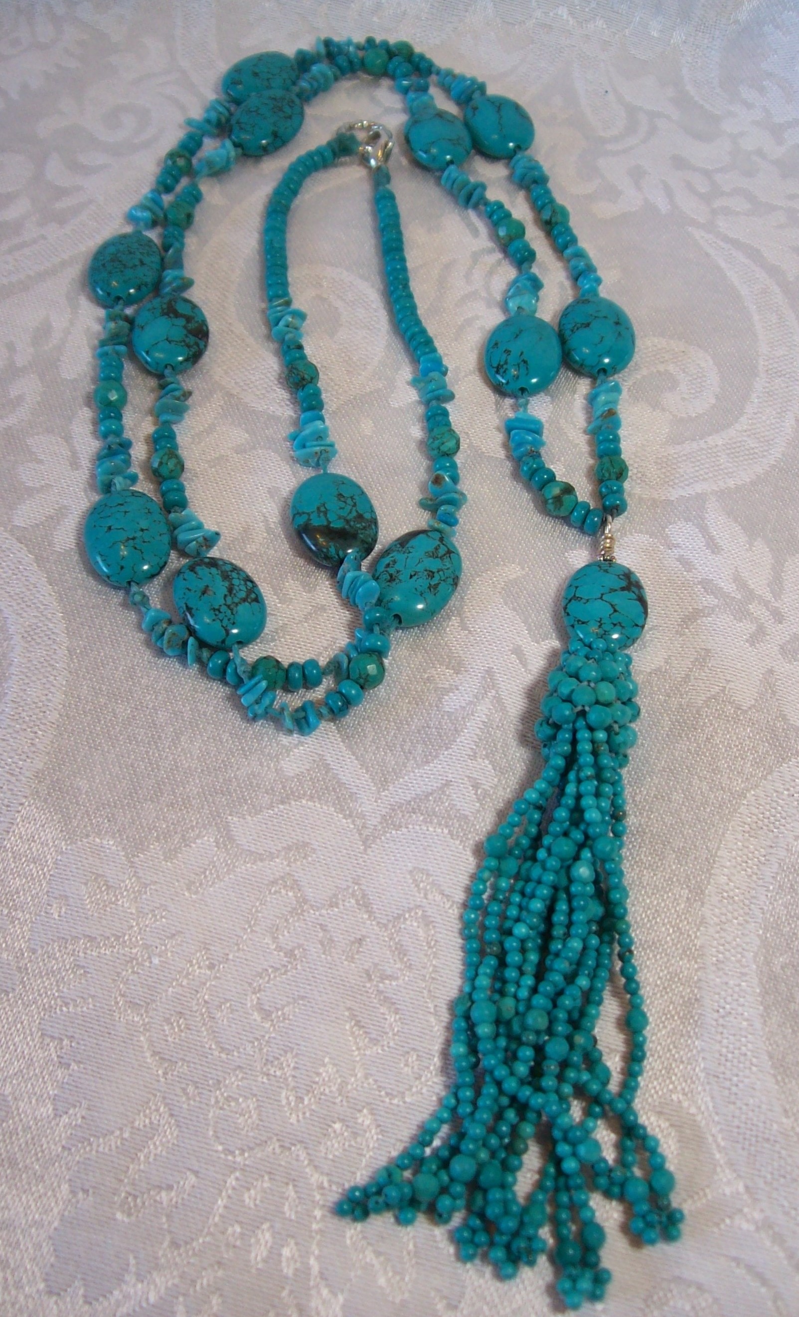 Turquoise Tassel Necklace 