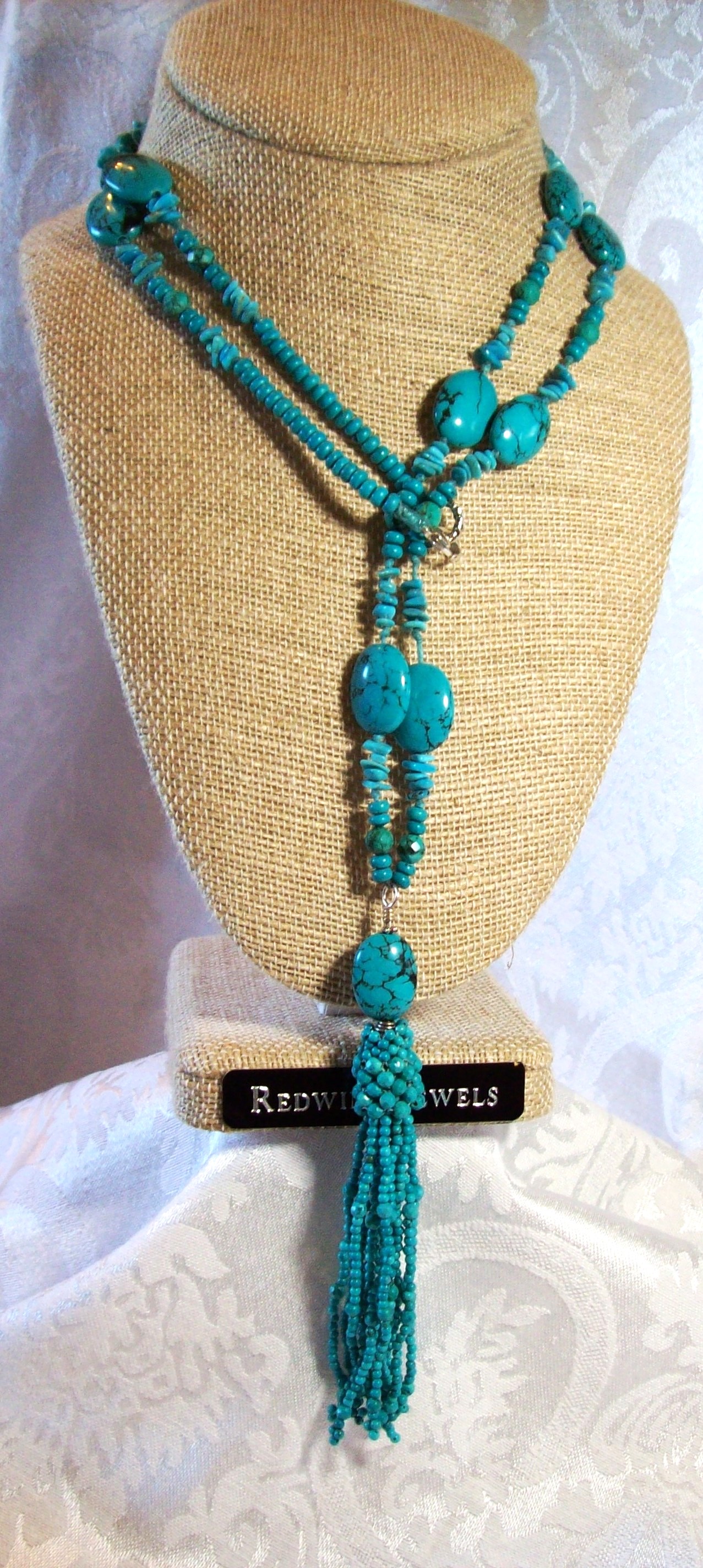 Turquoise Tassel Necklace 