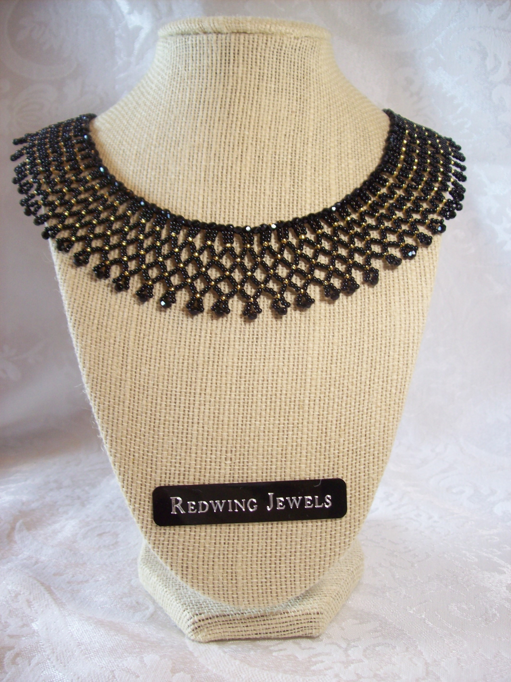 Black & Gold Collar Necklace