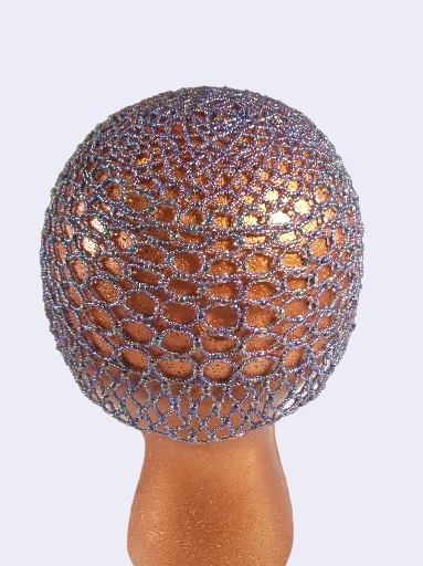  Hand Sewn Lavender Beaded 1920s Flapper Hat