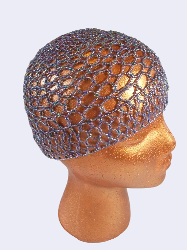  Hand Sewn Lavender Beaded 1920s Flapper Hat