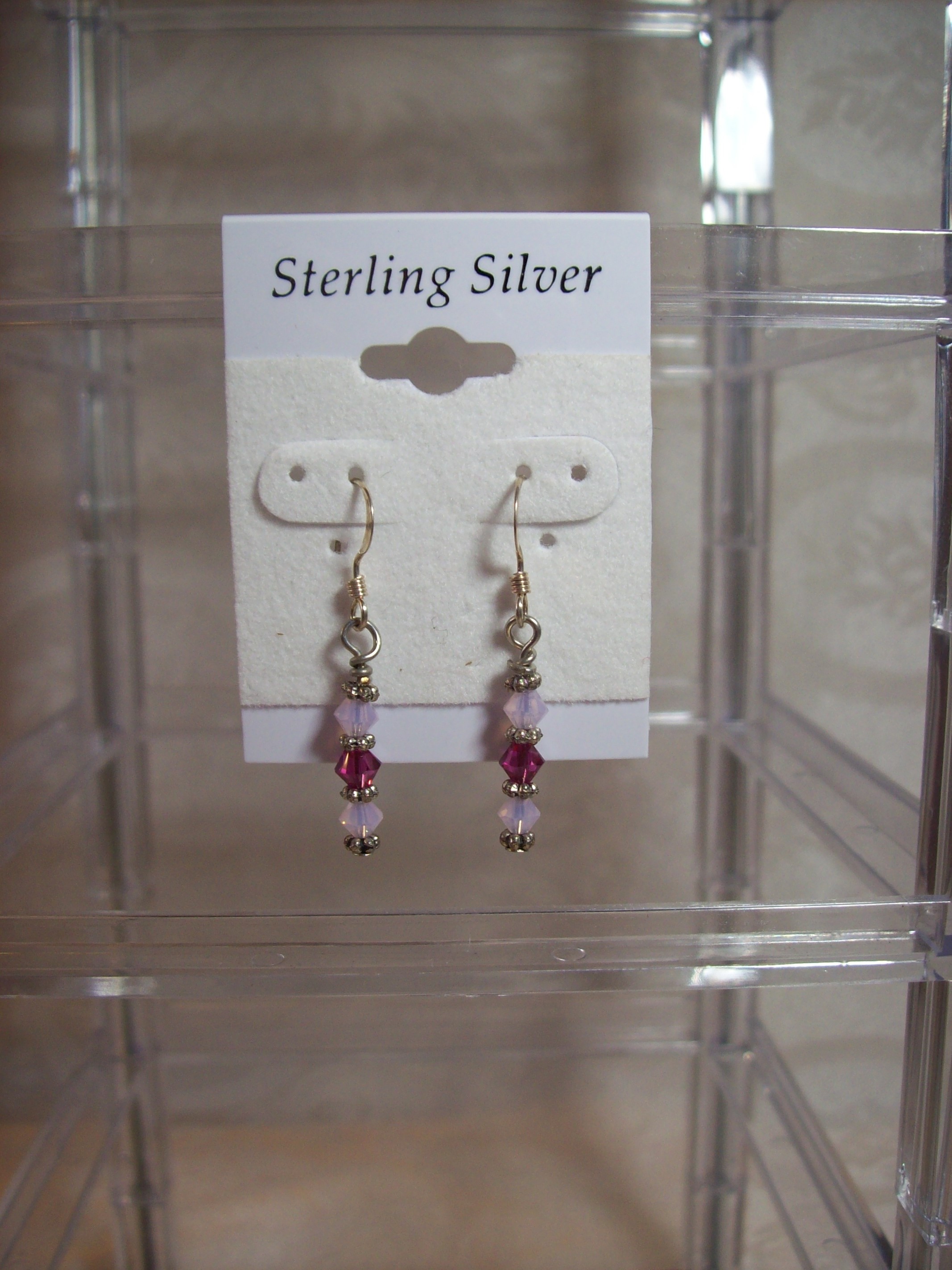 Pink Swarovski crystal Earrings 