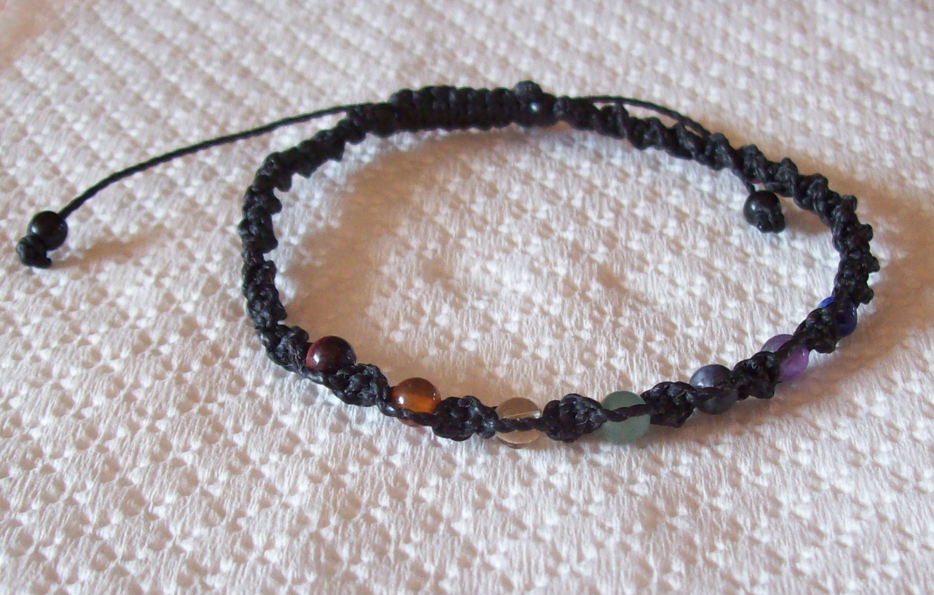 4mm Chakra Macramé Bracelet 