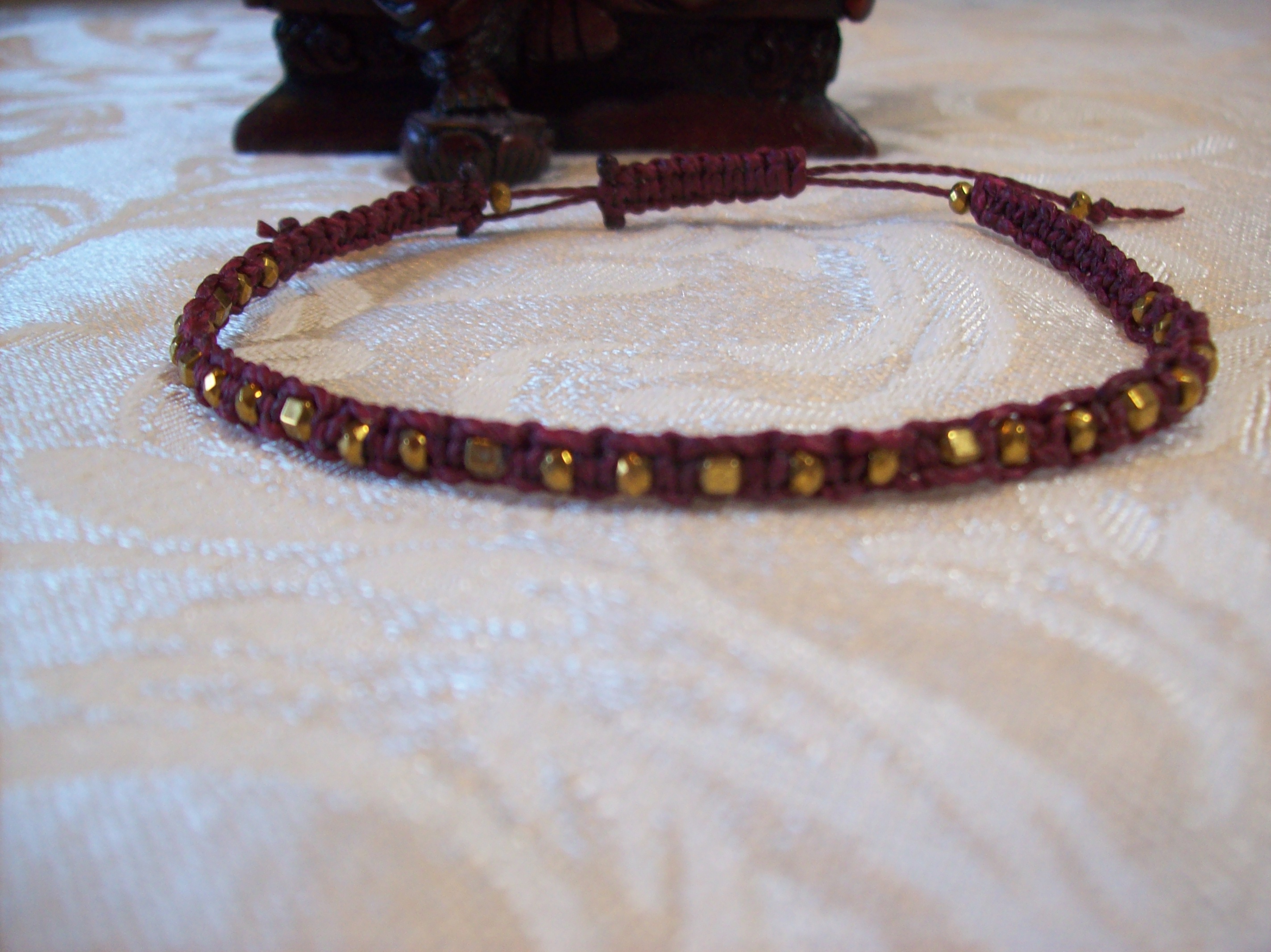Gold beaded Macramé Bracelet 