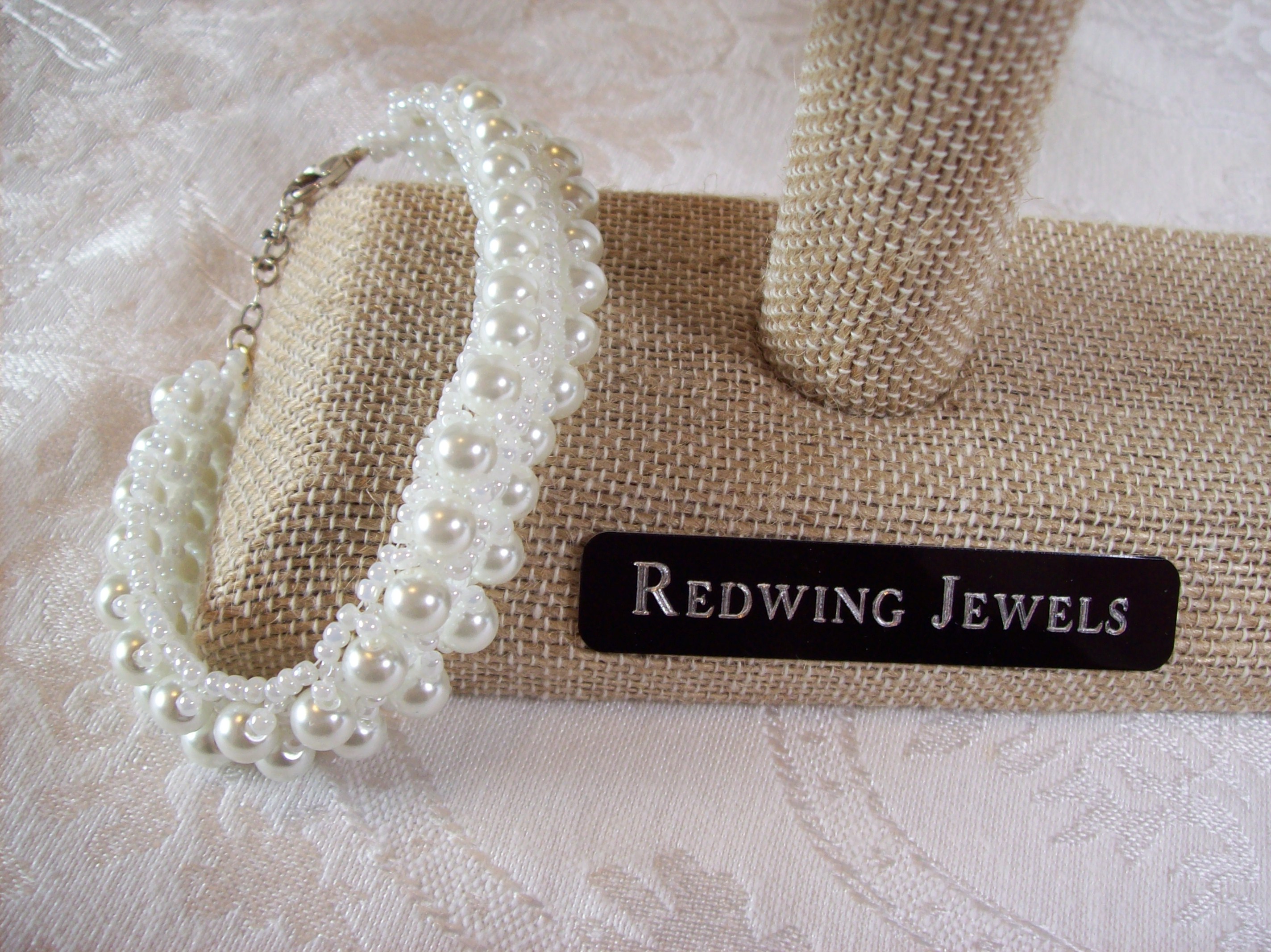 White Glass Pearl Bracelet