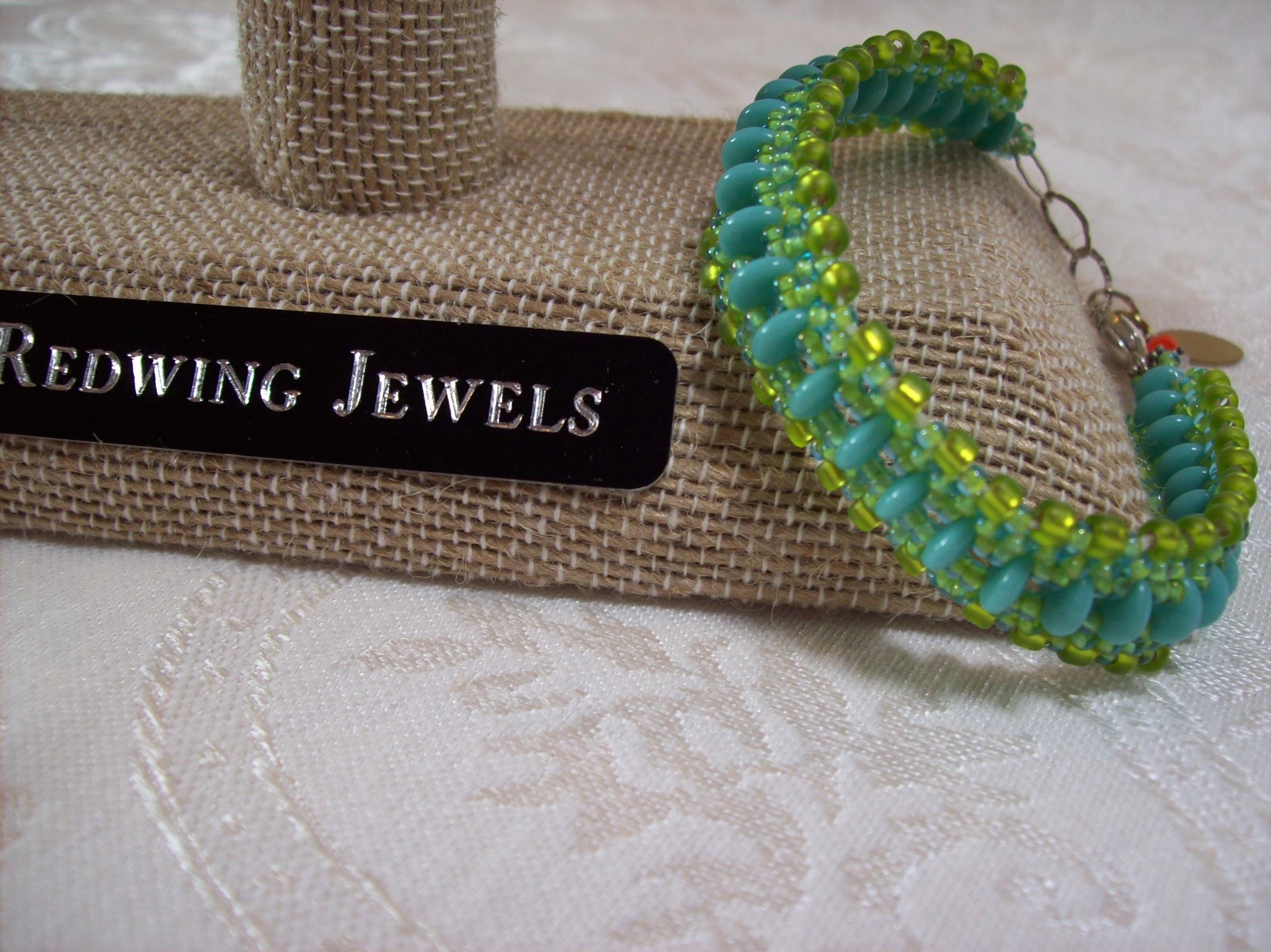  Blue and Green glass Bracelet