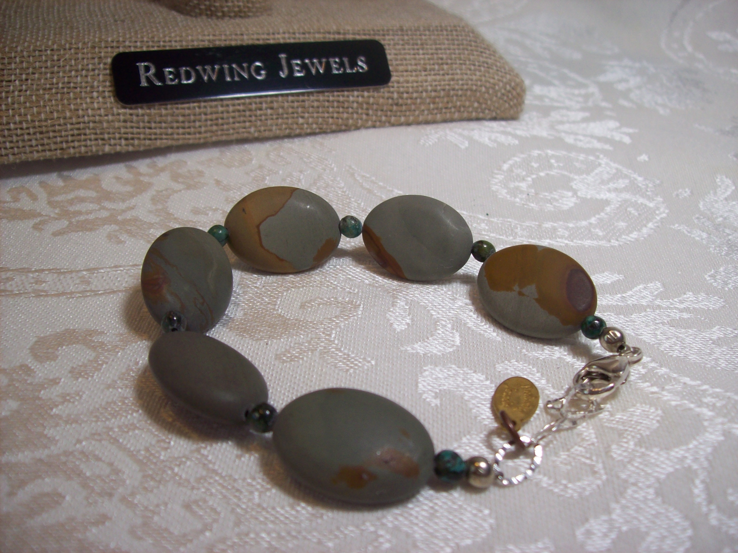 Wild Horse Jasper and Turquoise  Bracelet