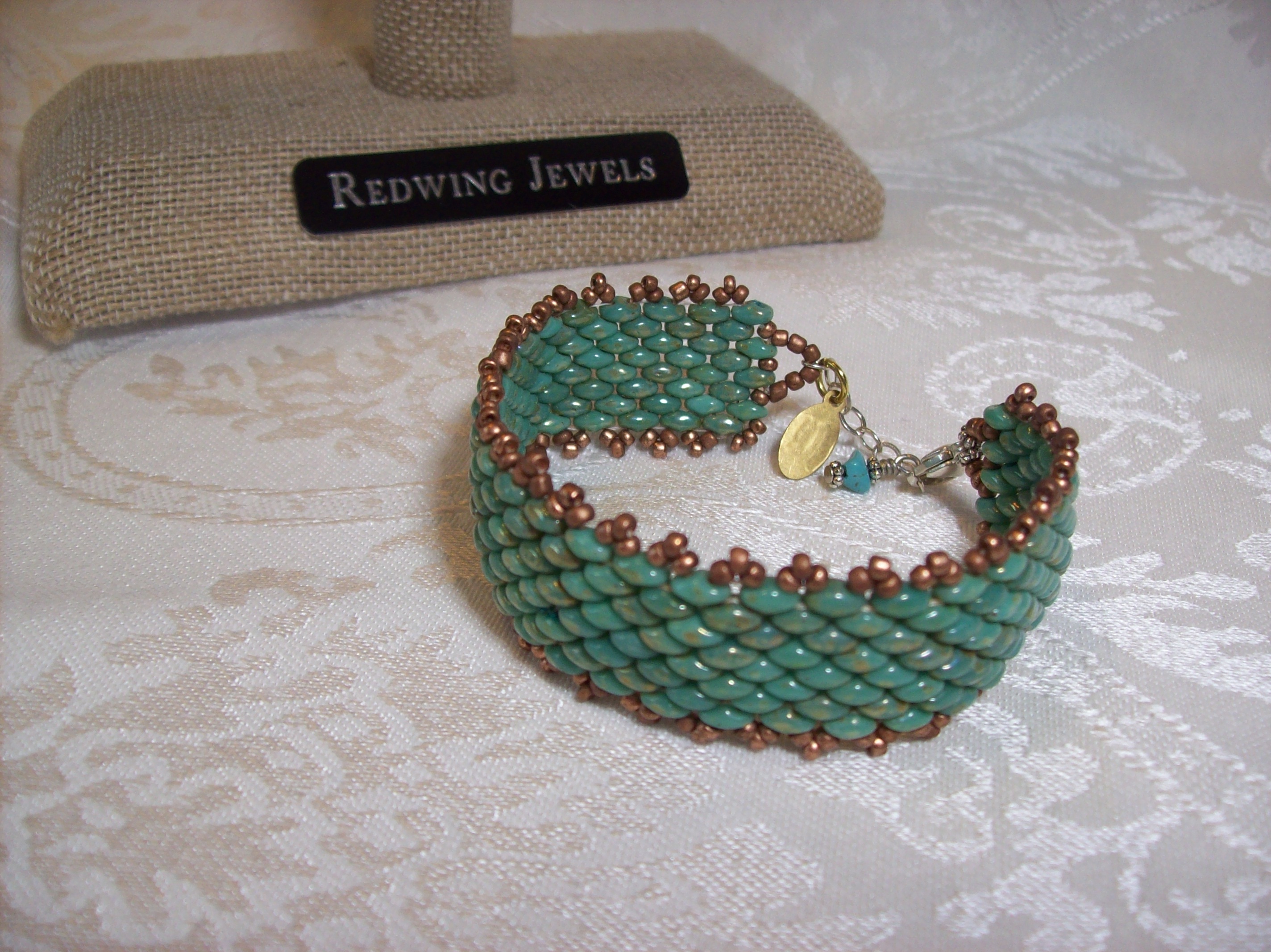 Turquoise glass Snakeskin Bracelet