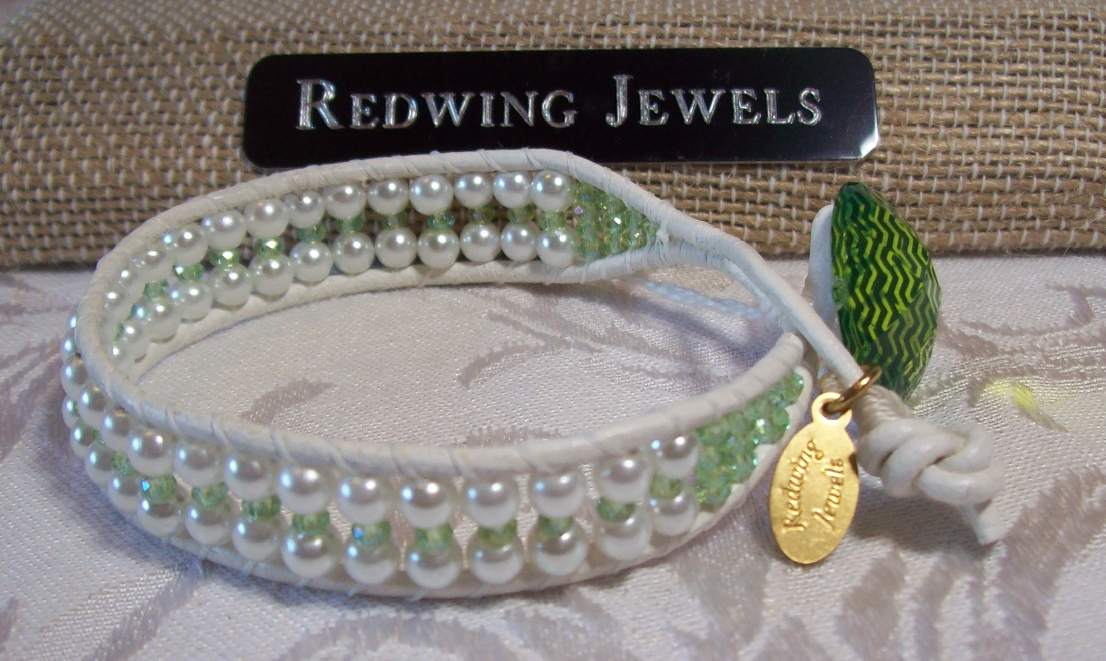 White Leather Stackable Bracelet