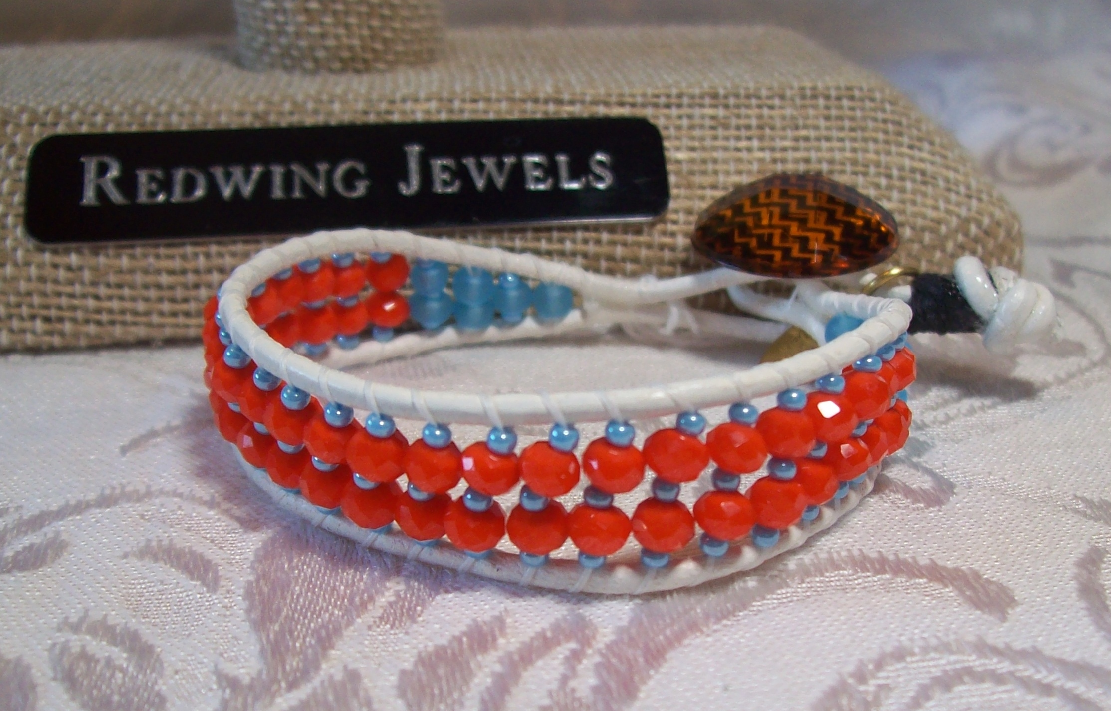 White Leather Stackable Bracelet