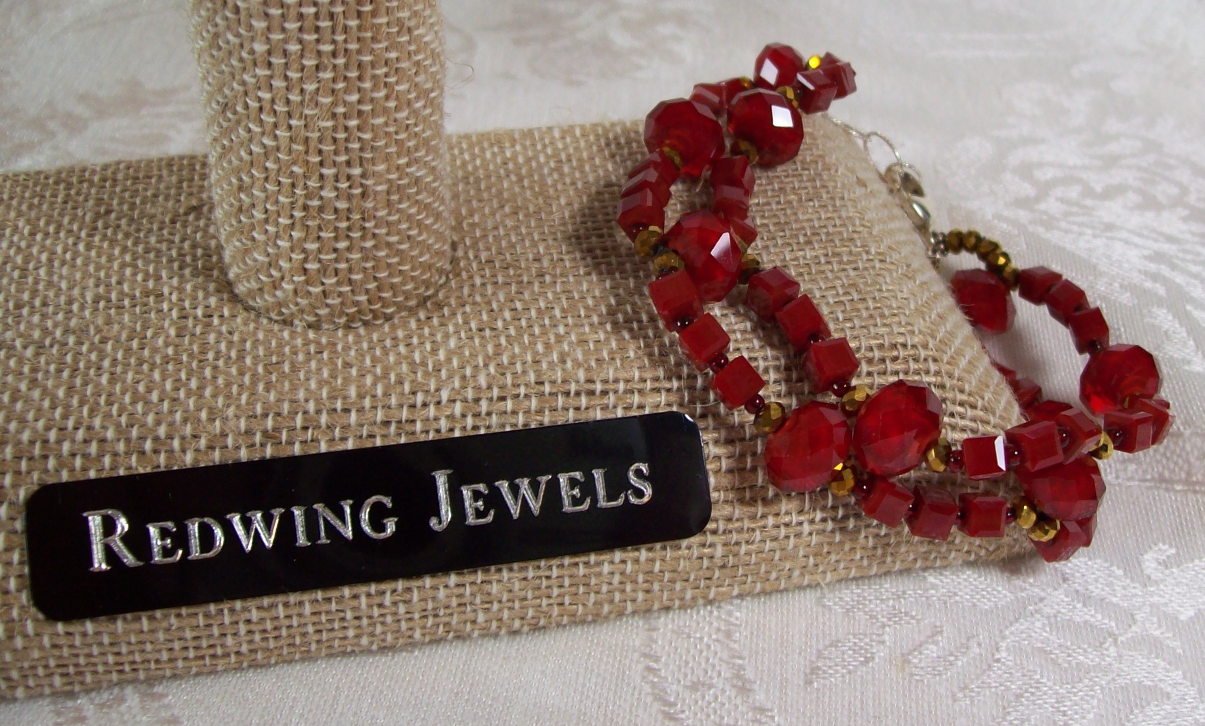 Red faceted glass Bracelet