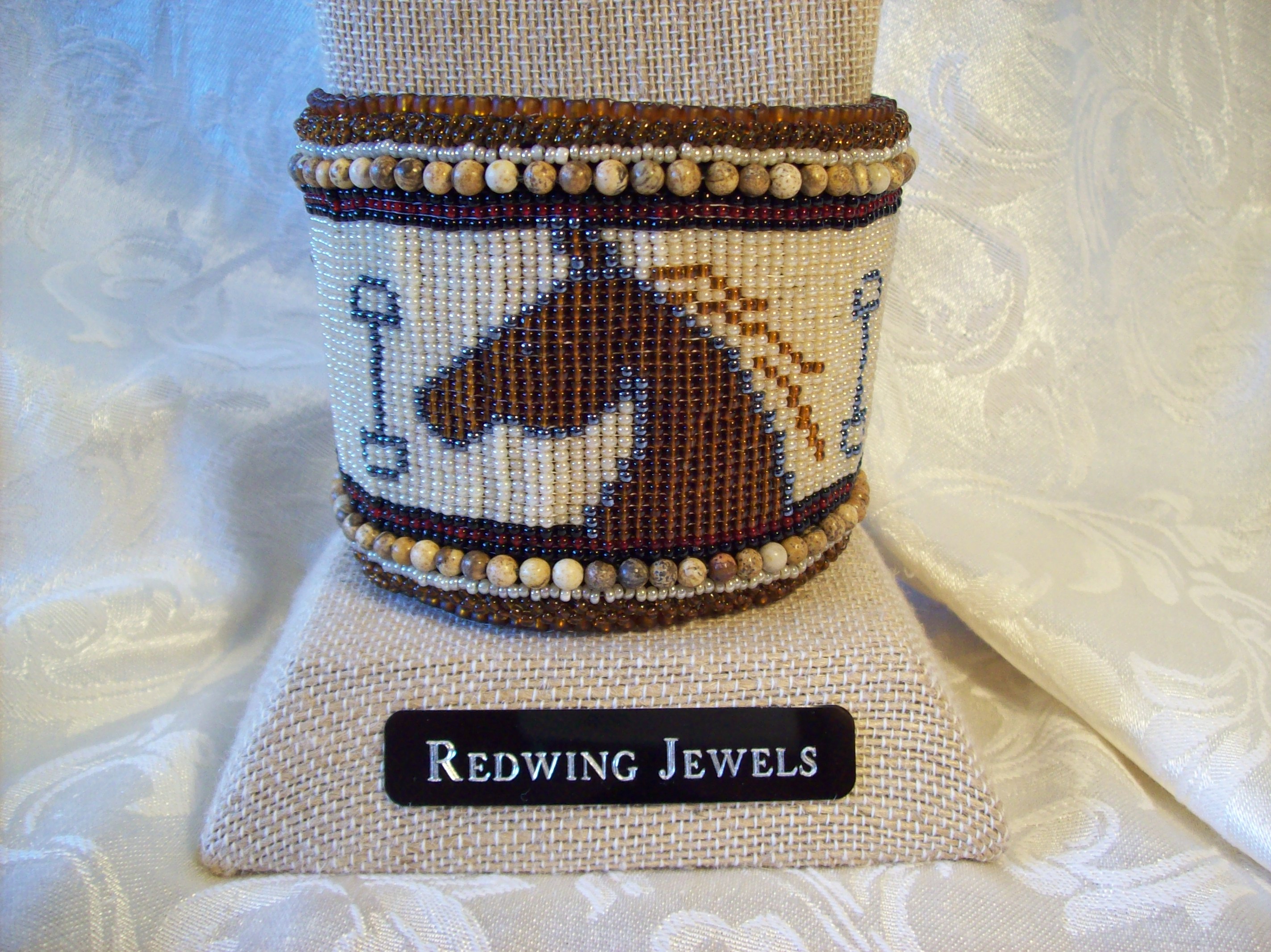 Horse Head Loomed on Leather Bracelet