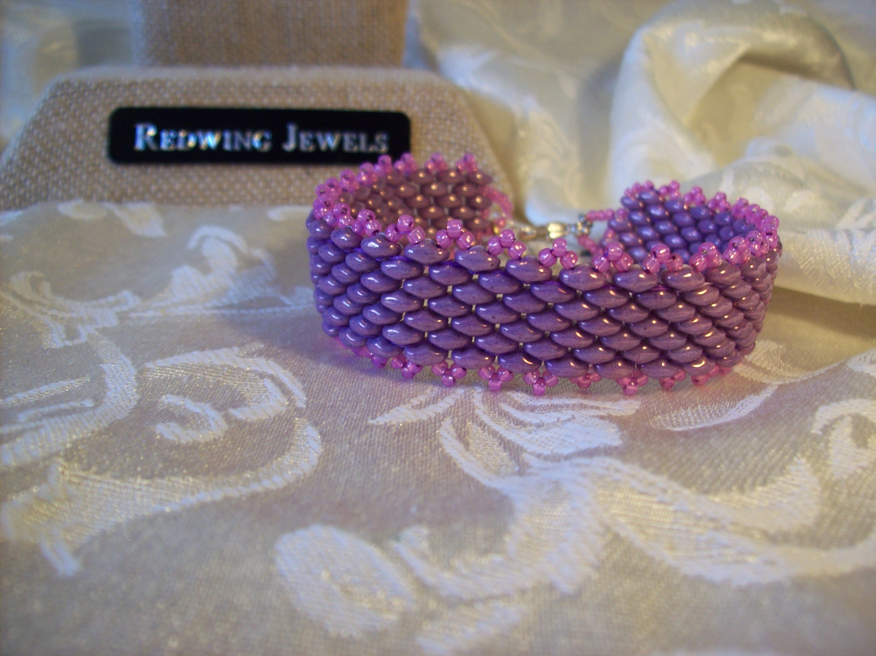 Lilac glass Snakeskin  Bracelet