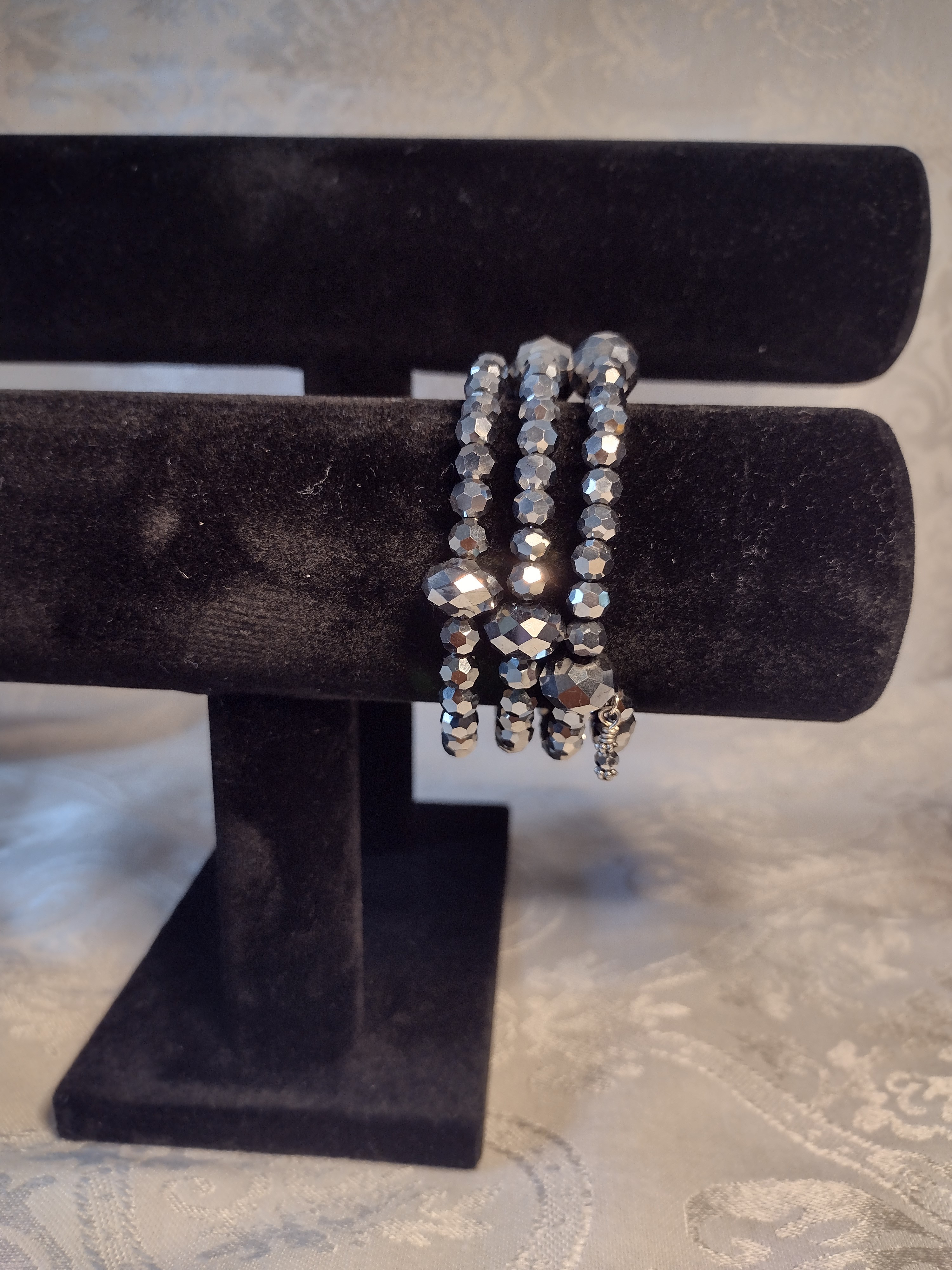 Memory Wire Silver Crystal Bracelet 