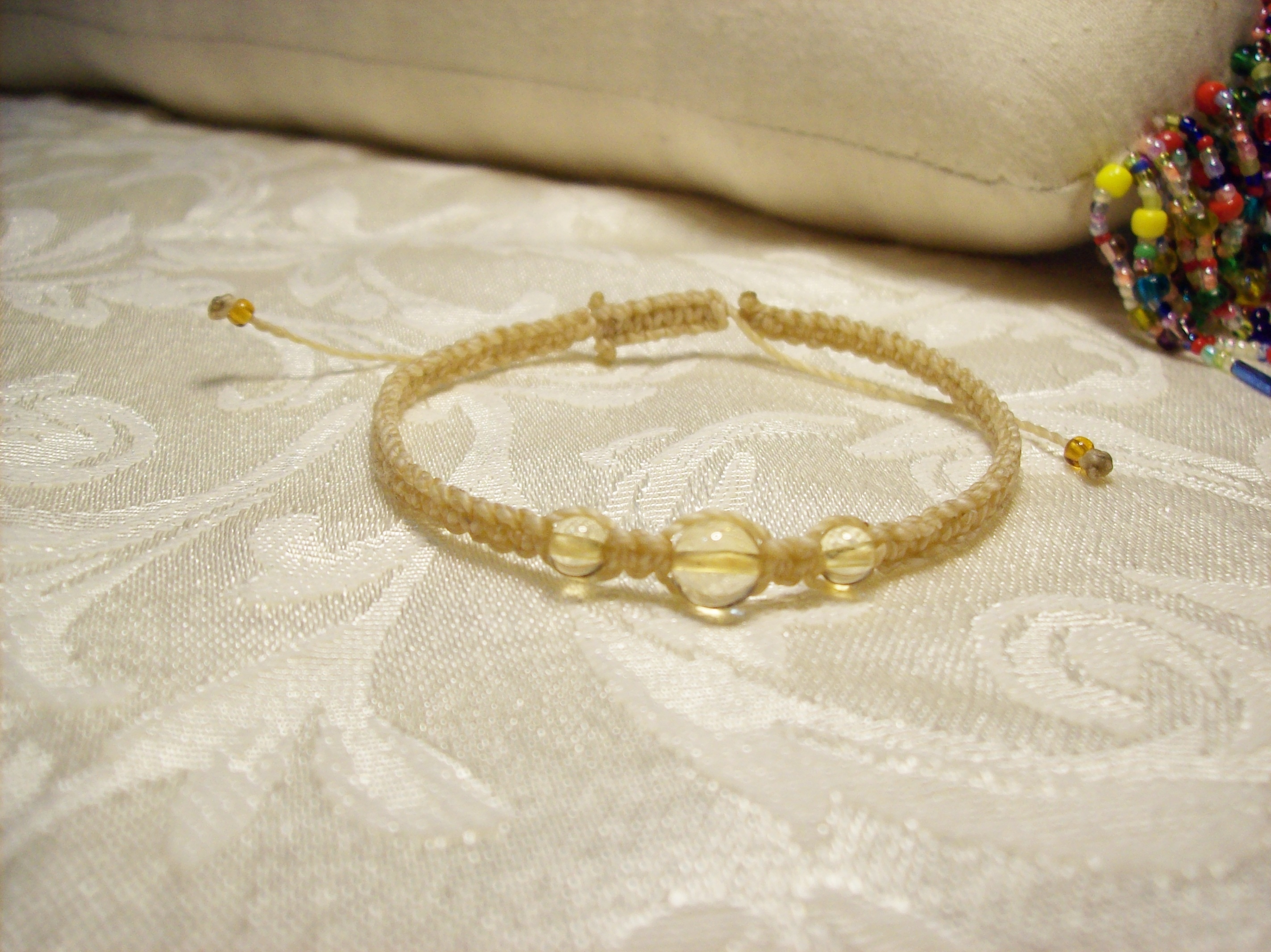 Citrine 3 stone Macramé Bracelet