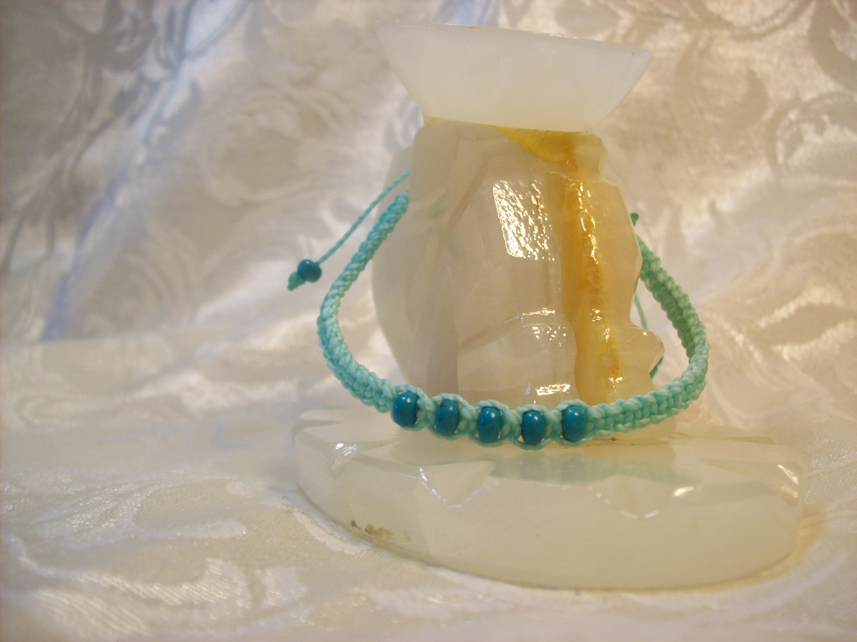 5 Turquoise beaded Macramé Bracelet 