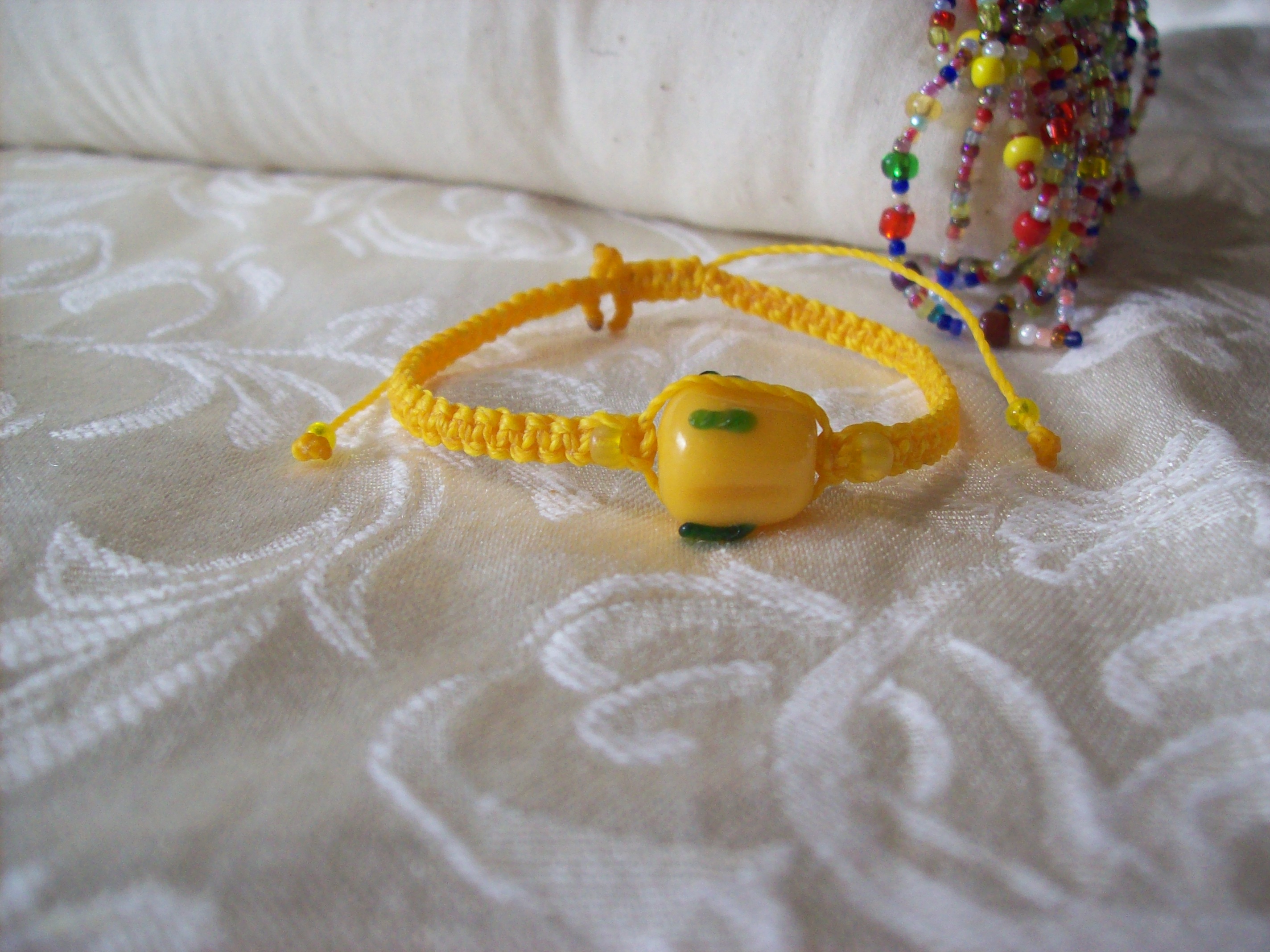 Yellow Pepper Macramé Bracelet