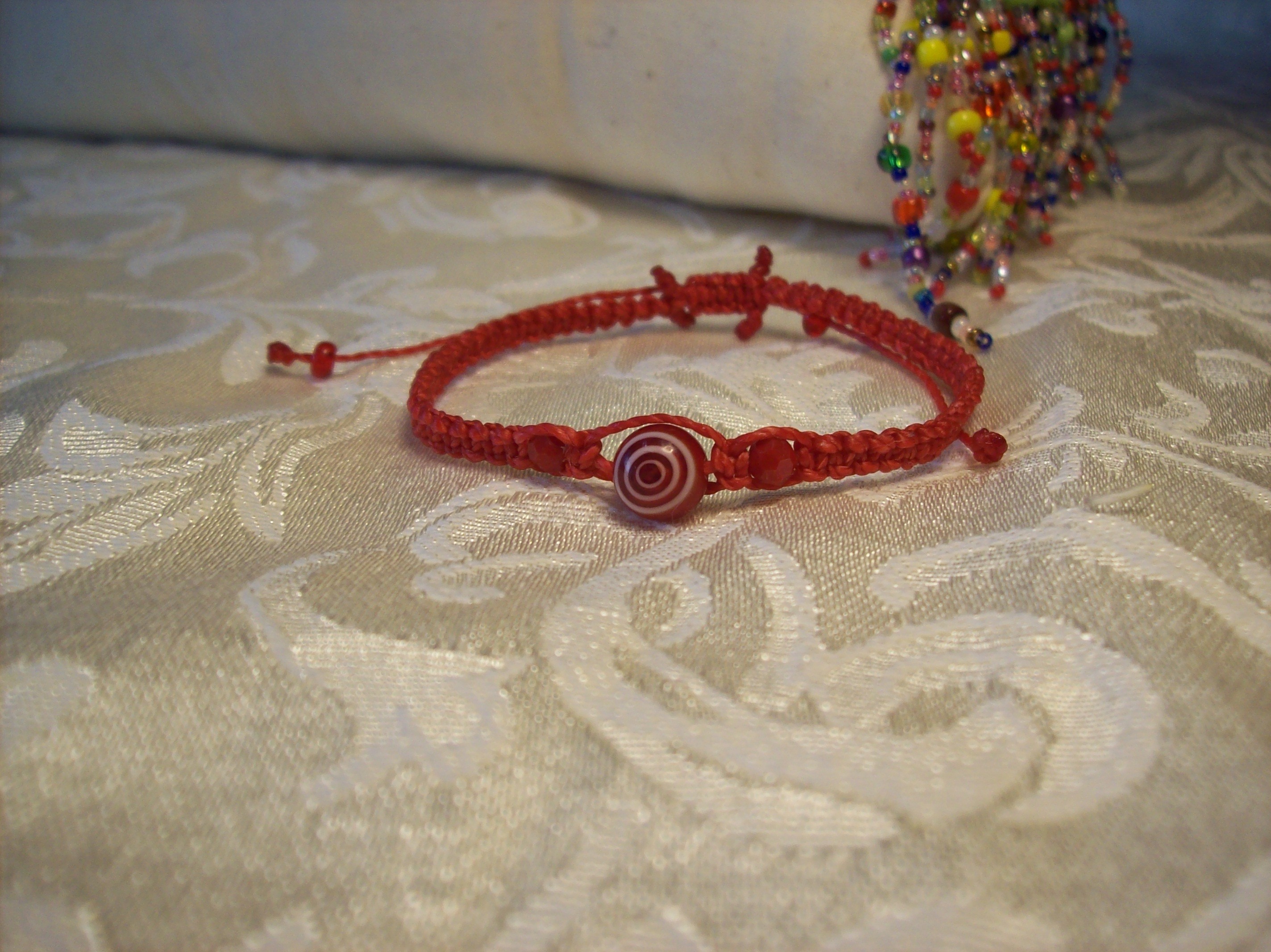 Red swirl Macramé Bracelet