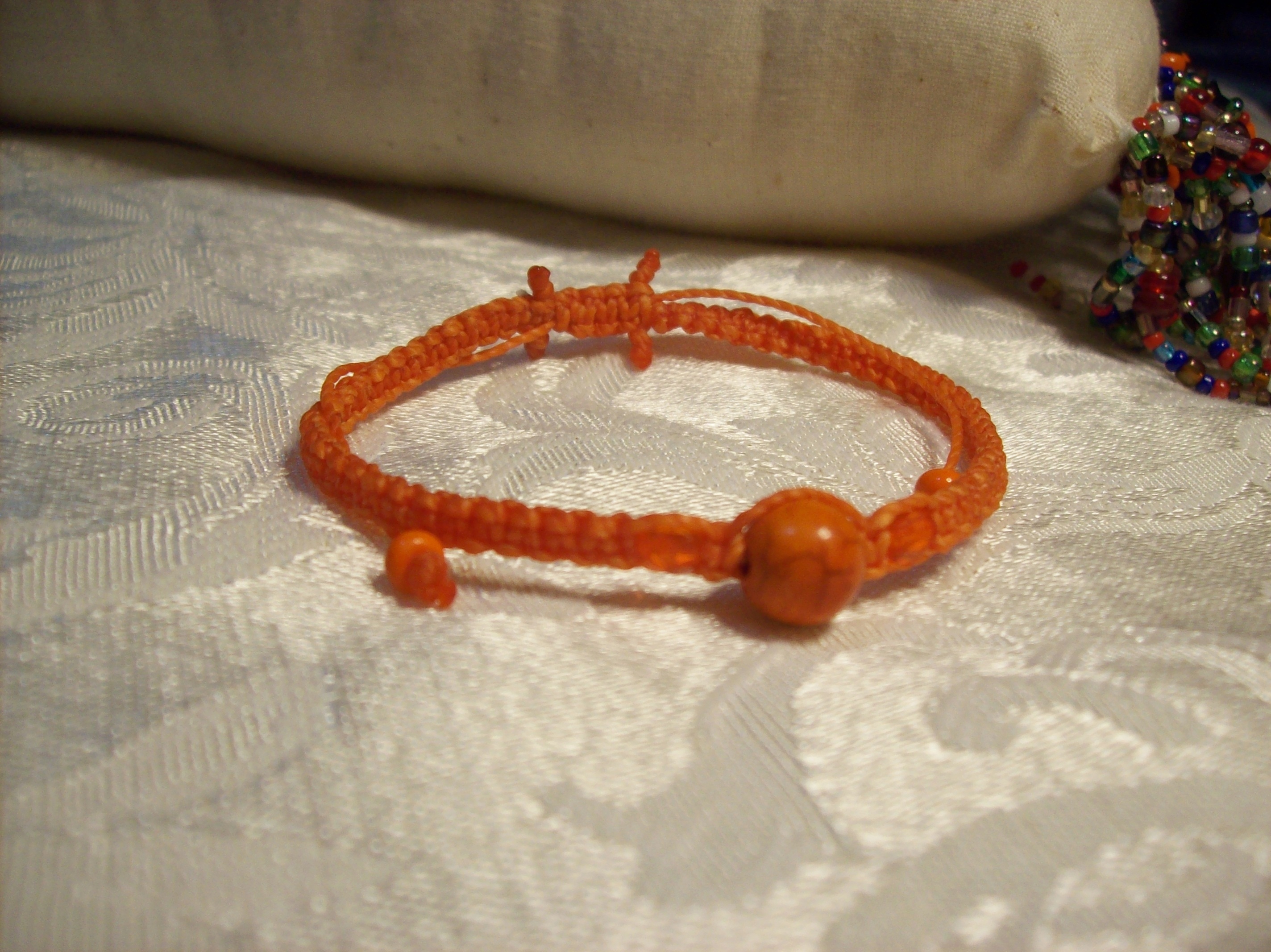 Orange Magnesite Macramé Bracelet 