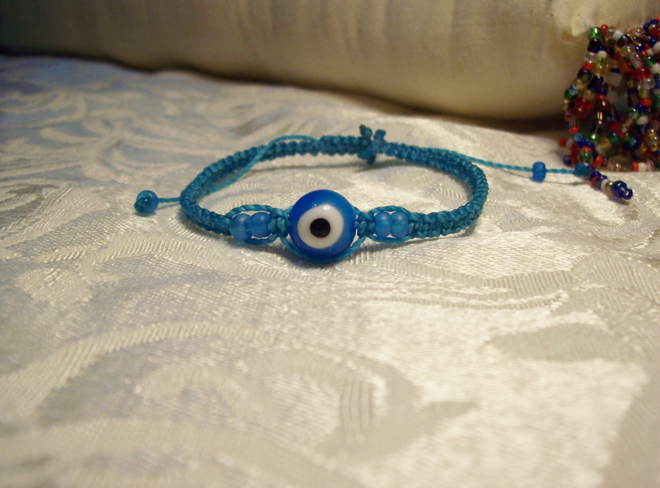 Blue Protective Eye Macramé Bracelet  
