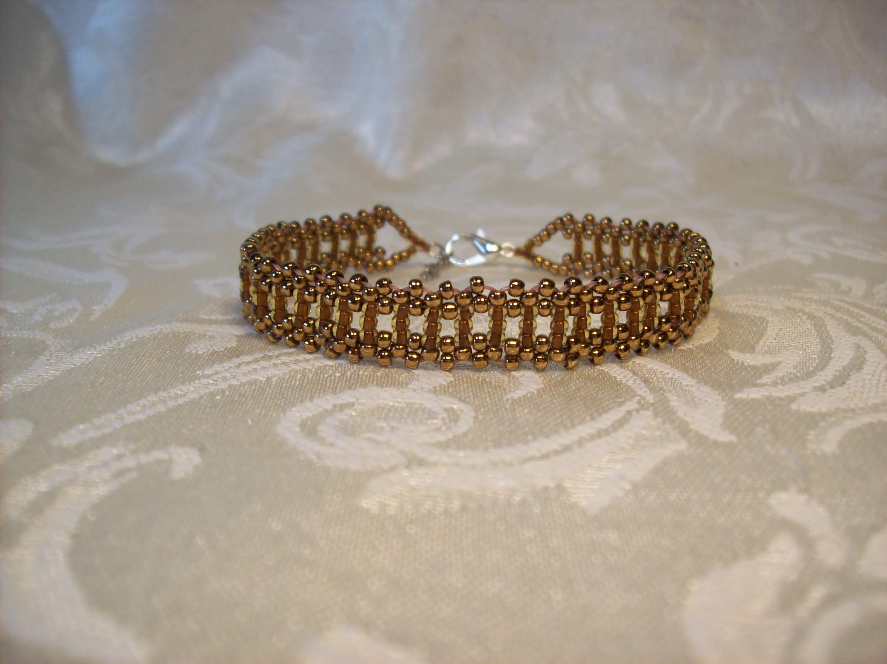 Bronze Beaded Lace Bracelet