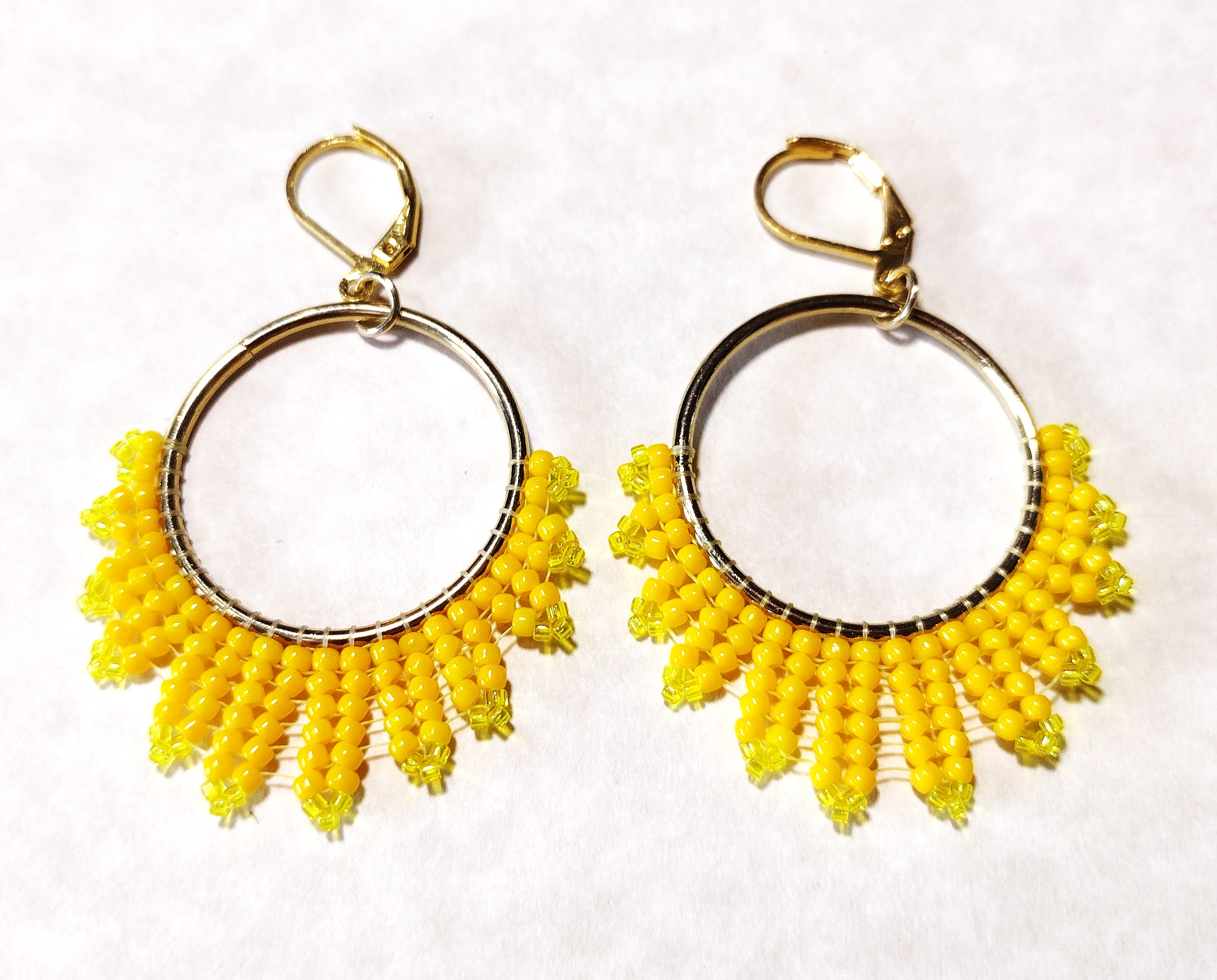 Yellow Fan Earrings