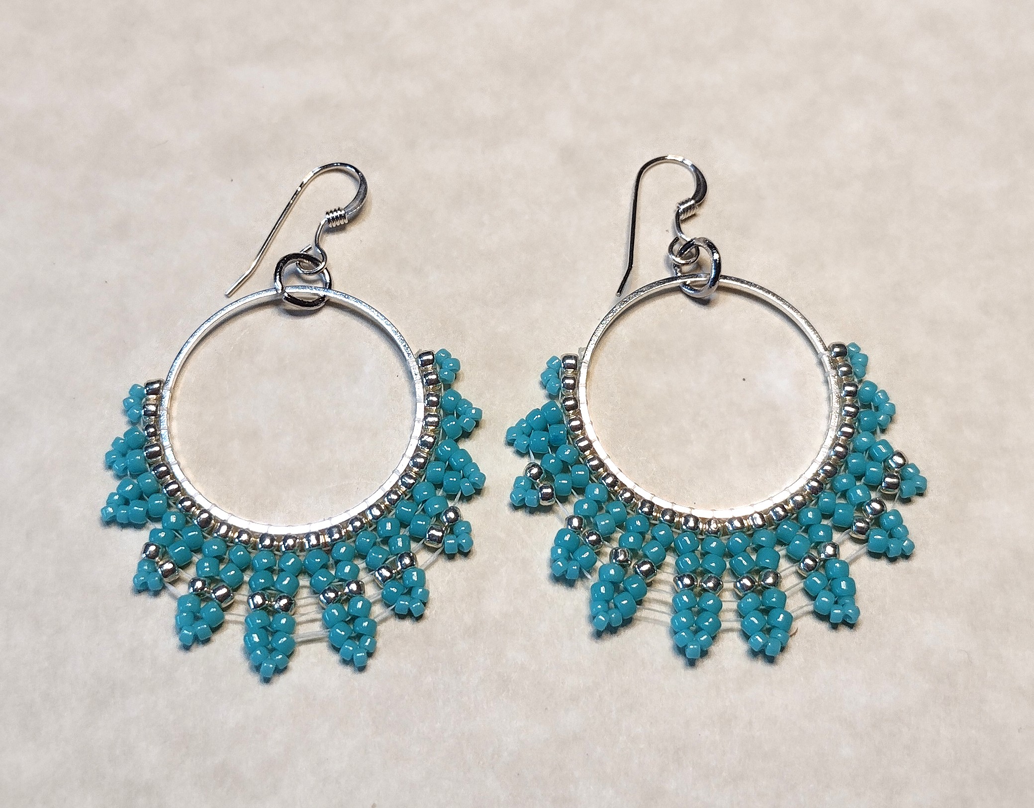 Turquoise Fan Earrings 