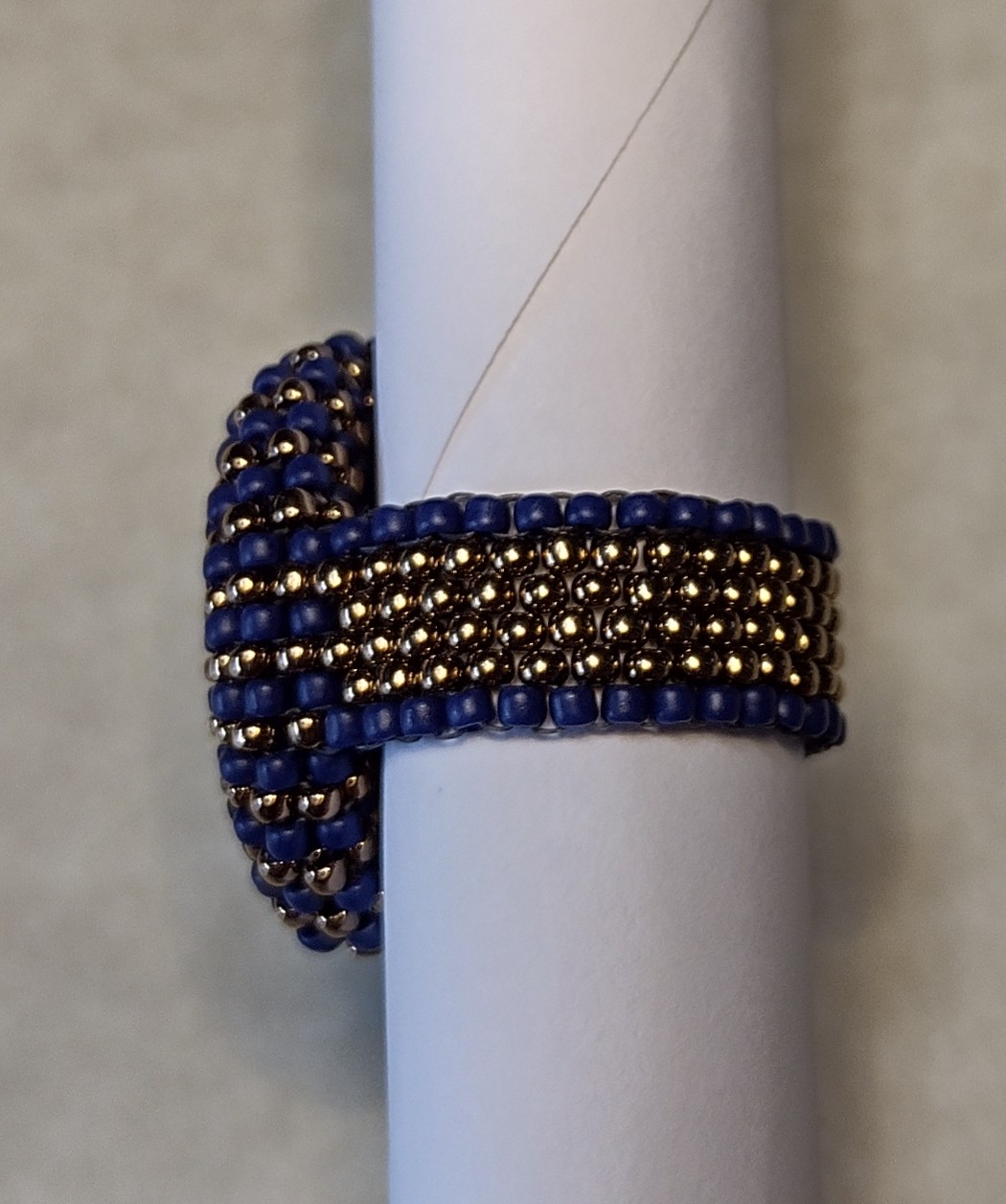 Beaded Lapis Lazuli Ring 