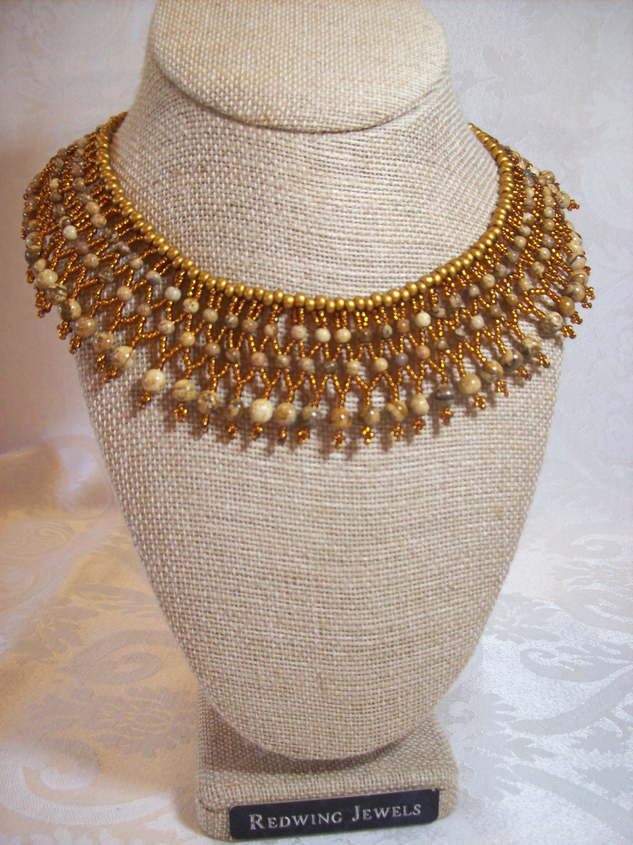 Semi-Precious Picture Jasper Collar Necklace