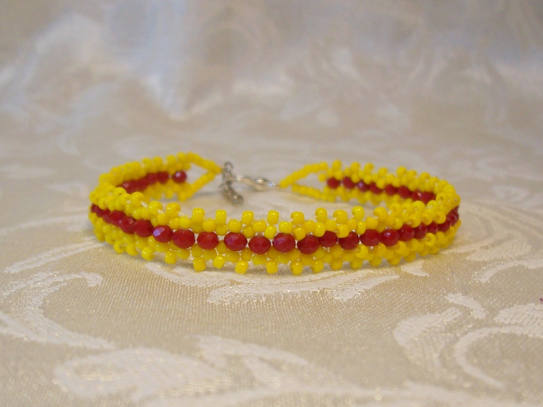Yellow and Red Celestial crystal Lace Bracelet 