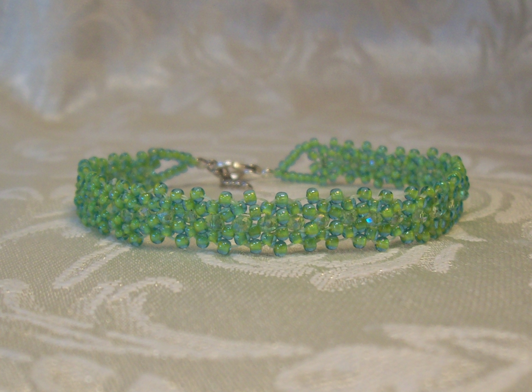 Celestial crystal Green Lace Bracelet 