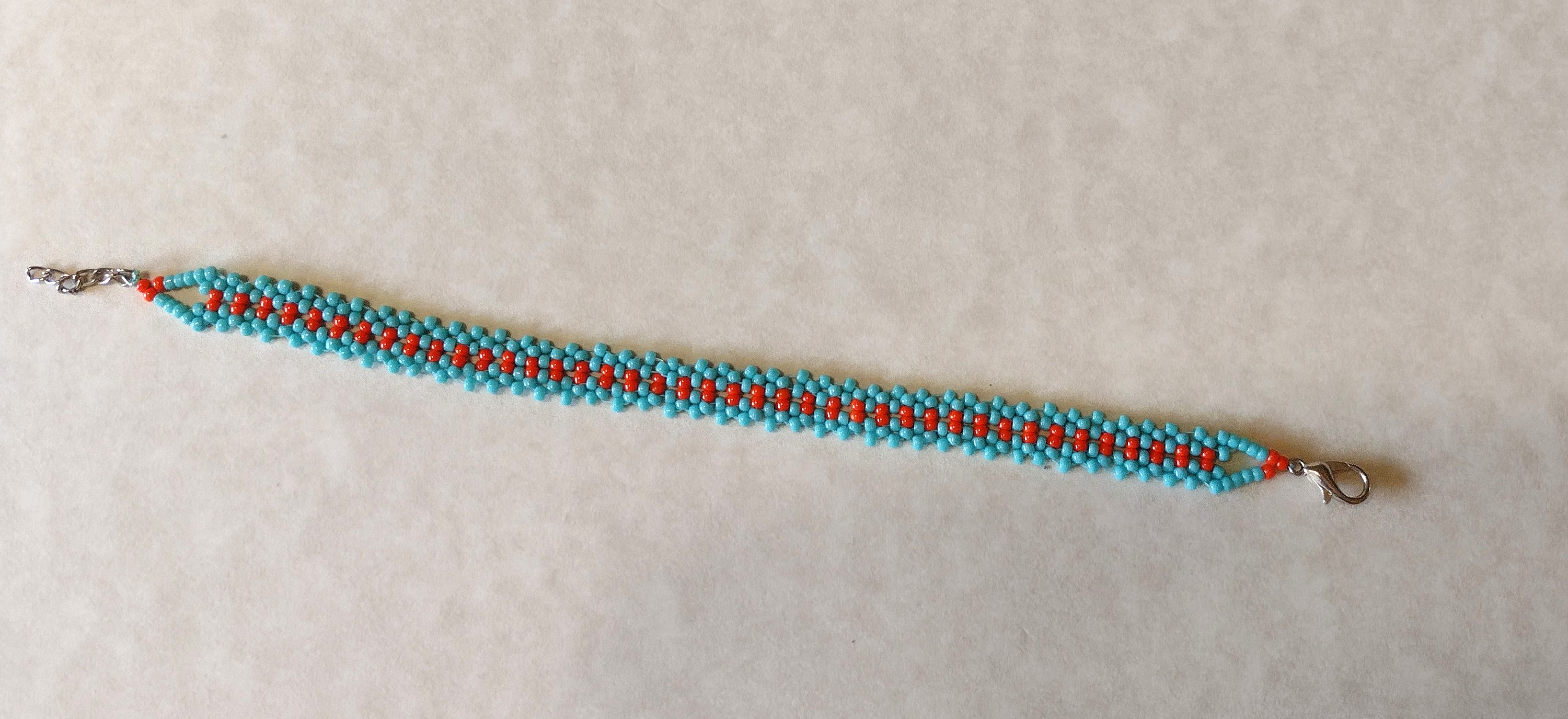 Blue and Orange Lace Bracelet