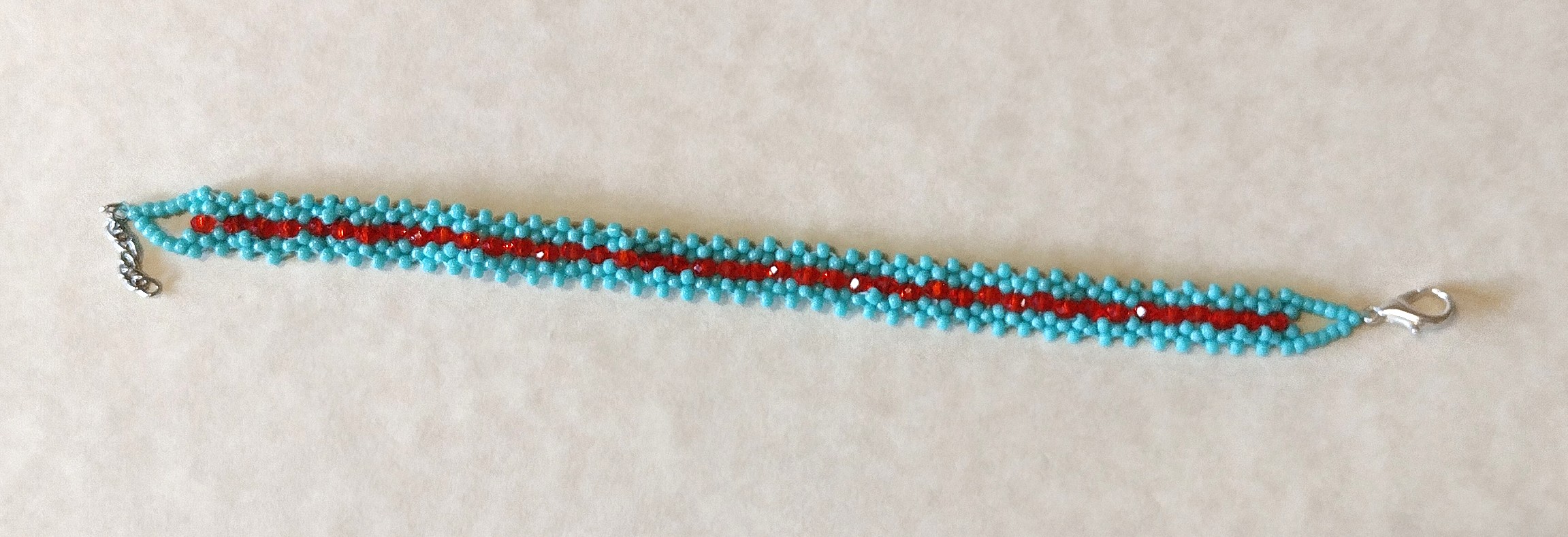 Orange and Blue Lace Bracelet