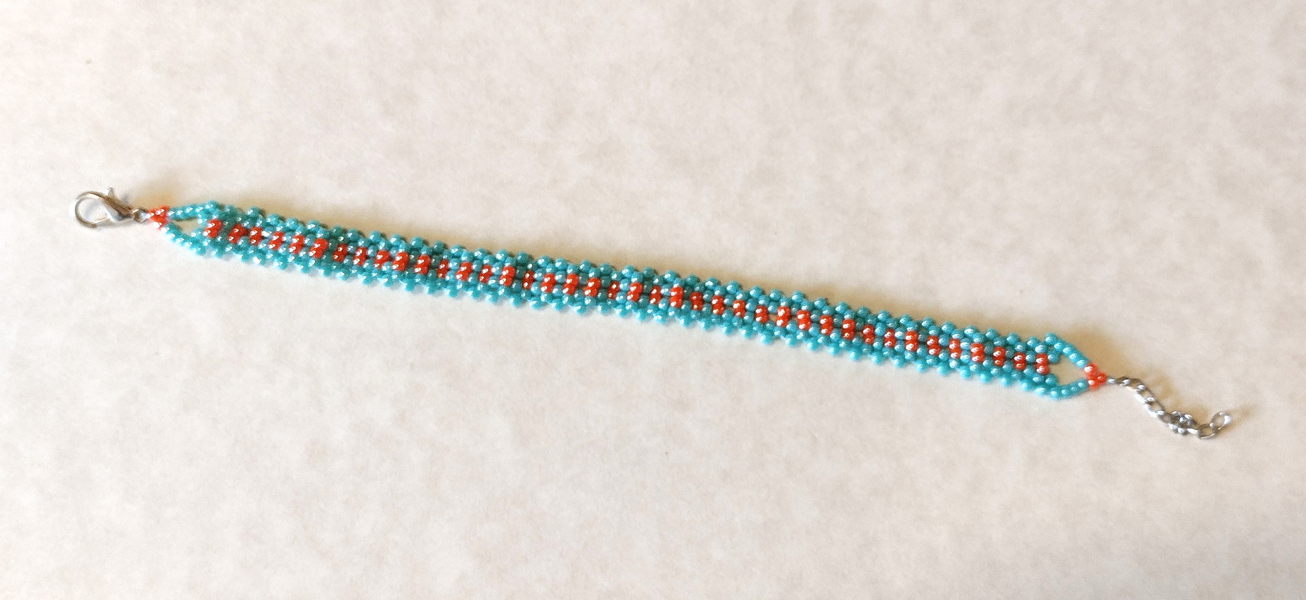 Blue and Light Orange Lace Bracelet 