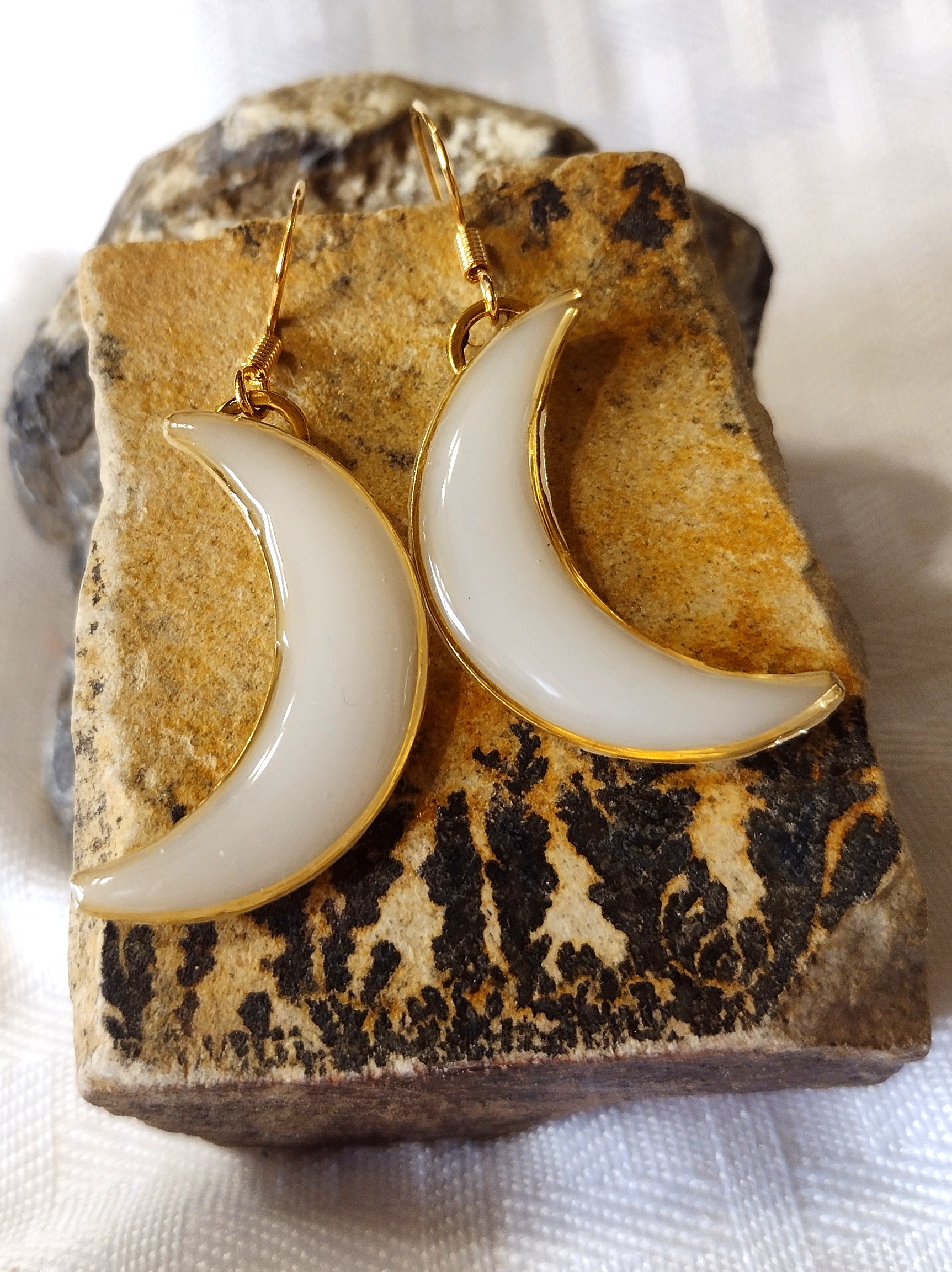 Resin  Moon Hooks Earrings