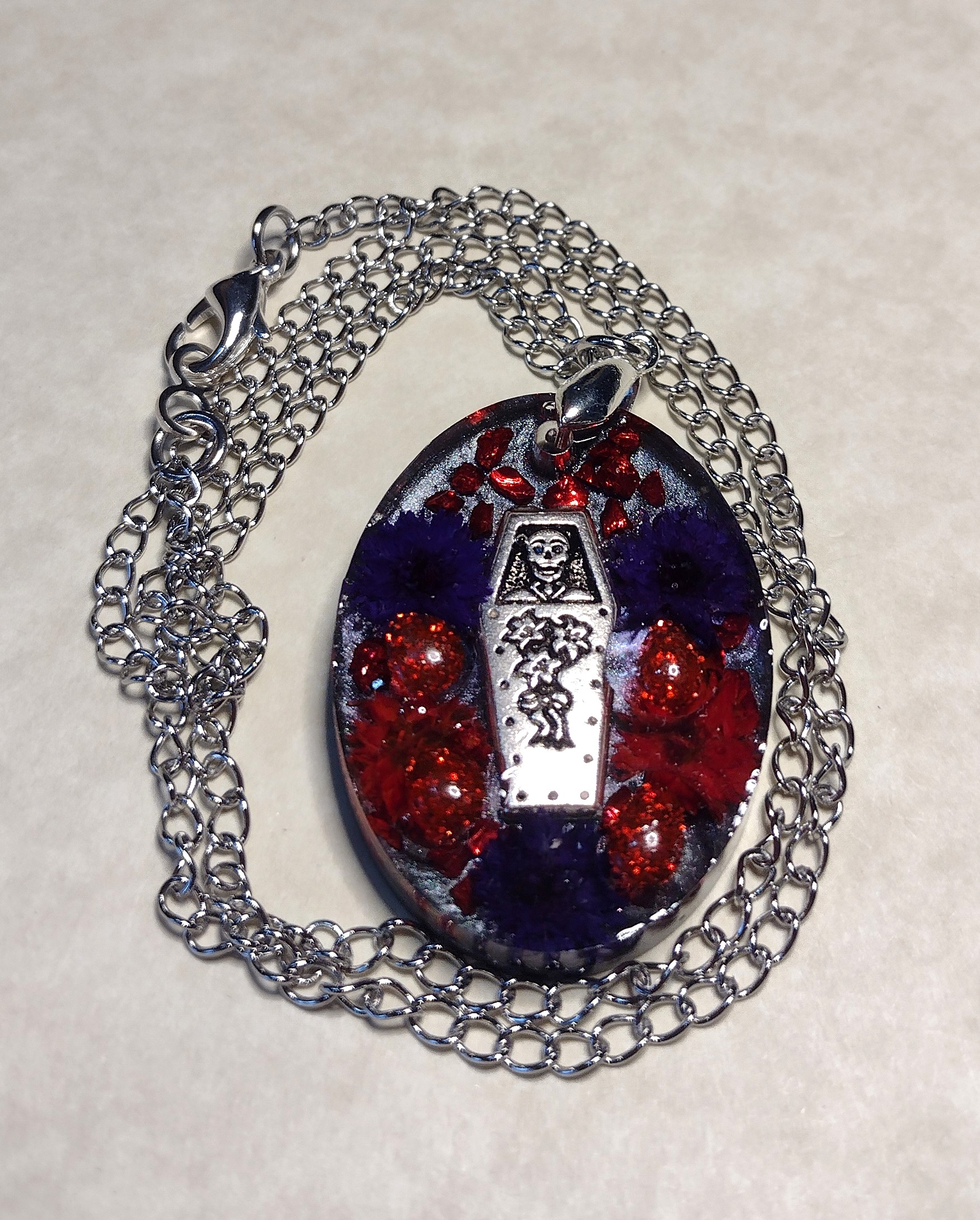 Resin Day of the Dead Necklace 