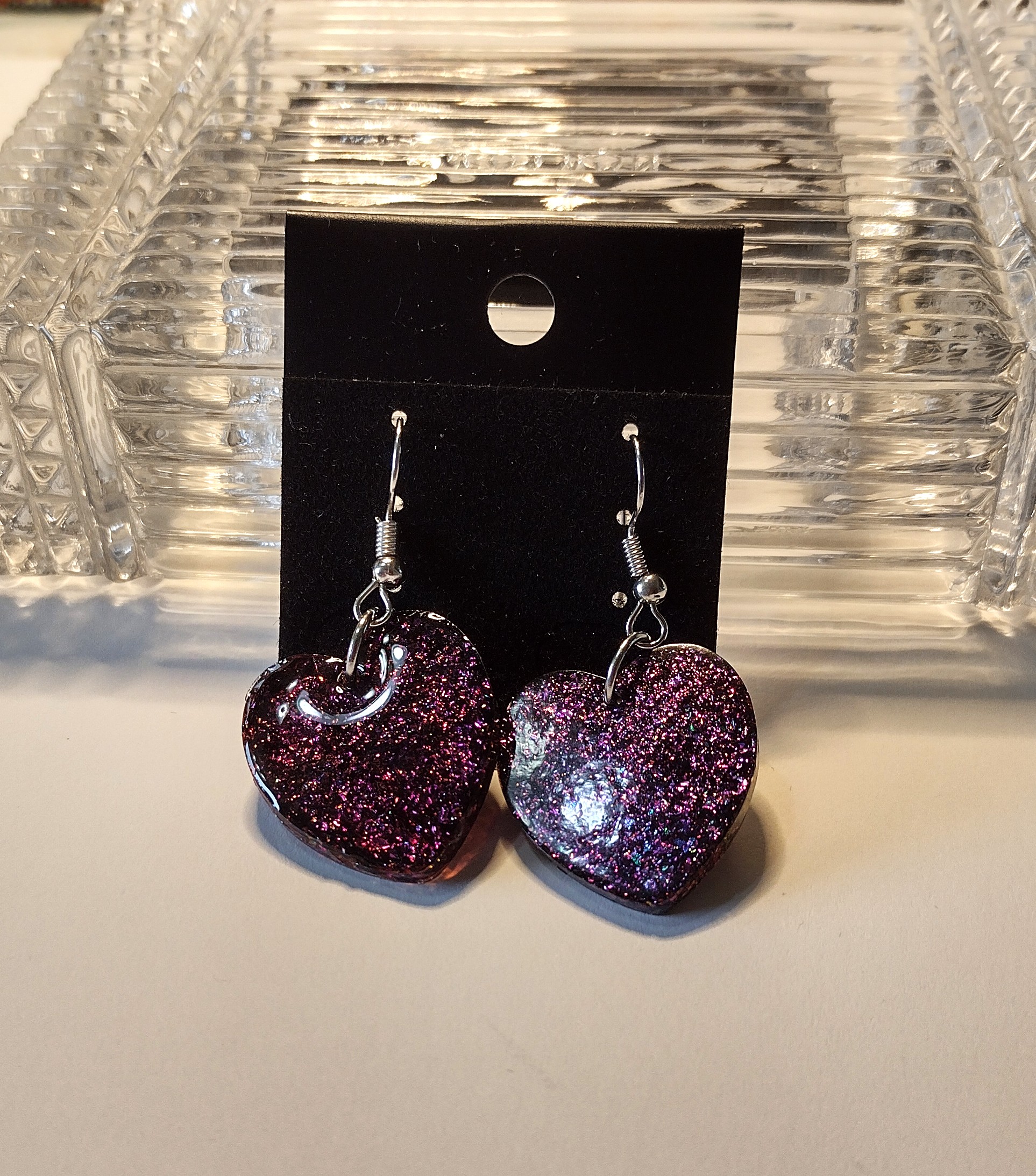 Purple Heart Earrings
